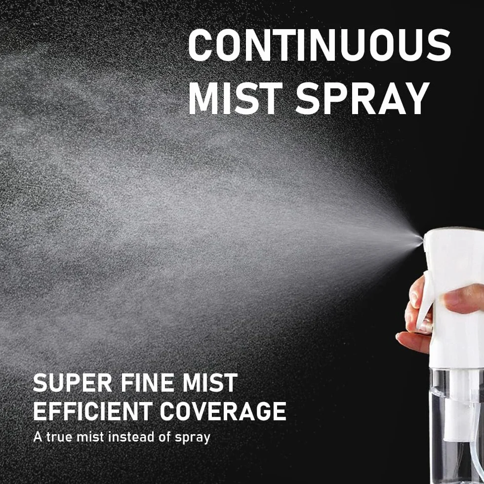 ELEMSY Flacone spray per capelli (confezione da 2 flaconi da 192,8 g) per nebulizzazione continua, nebulizzatore ultra fine per capelli, pulizia, piante, animali domestici, barbieri, saloni, profumi