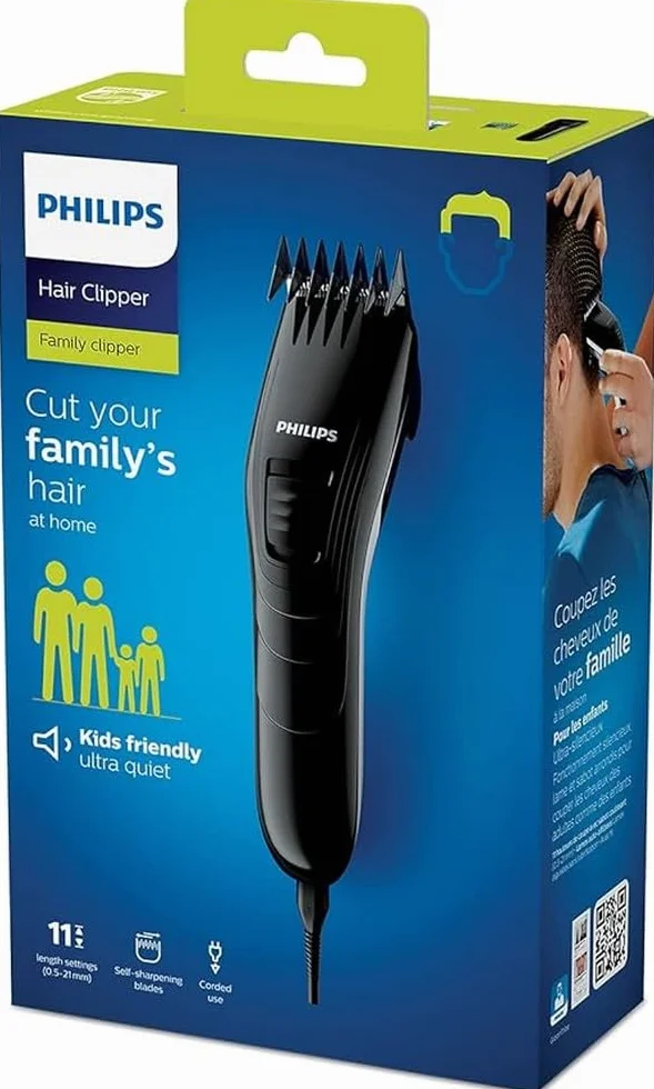 PHILIPS Hair Clipper Regolacapelli Con 11 Impostazioni Di Lunghezza, Con Cavo, Modello Qc5115/15, Nero