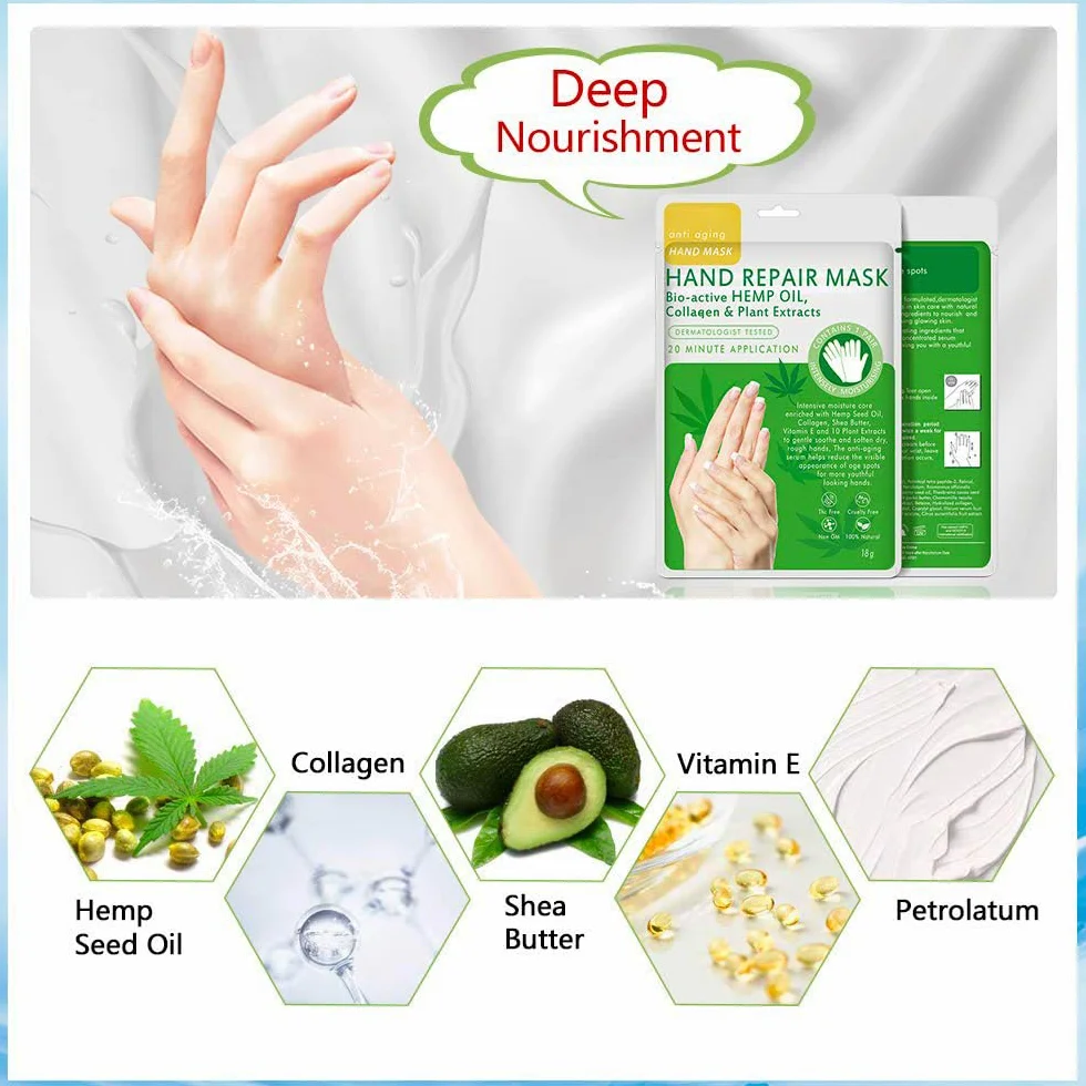 Maschera per Mani 3 Paia Guanti Idratanti Mani Maschera Antietà Rigenerante Nutriente per Invecchiamento a Secco e Screpolate per donne e uomini