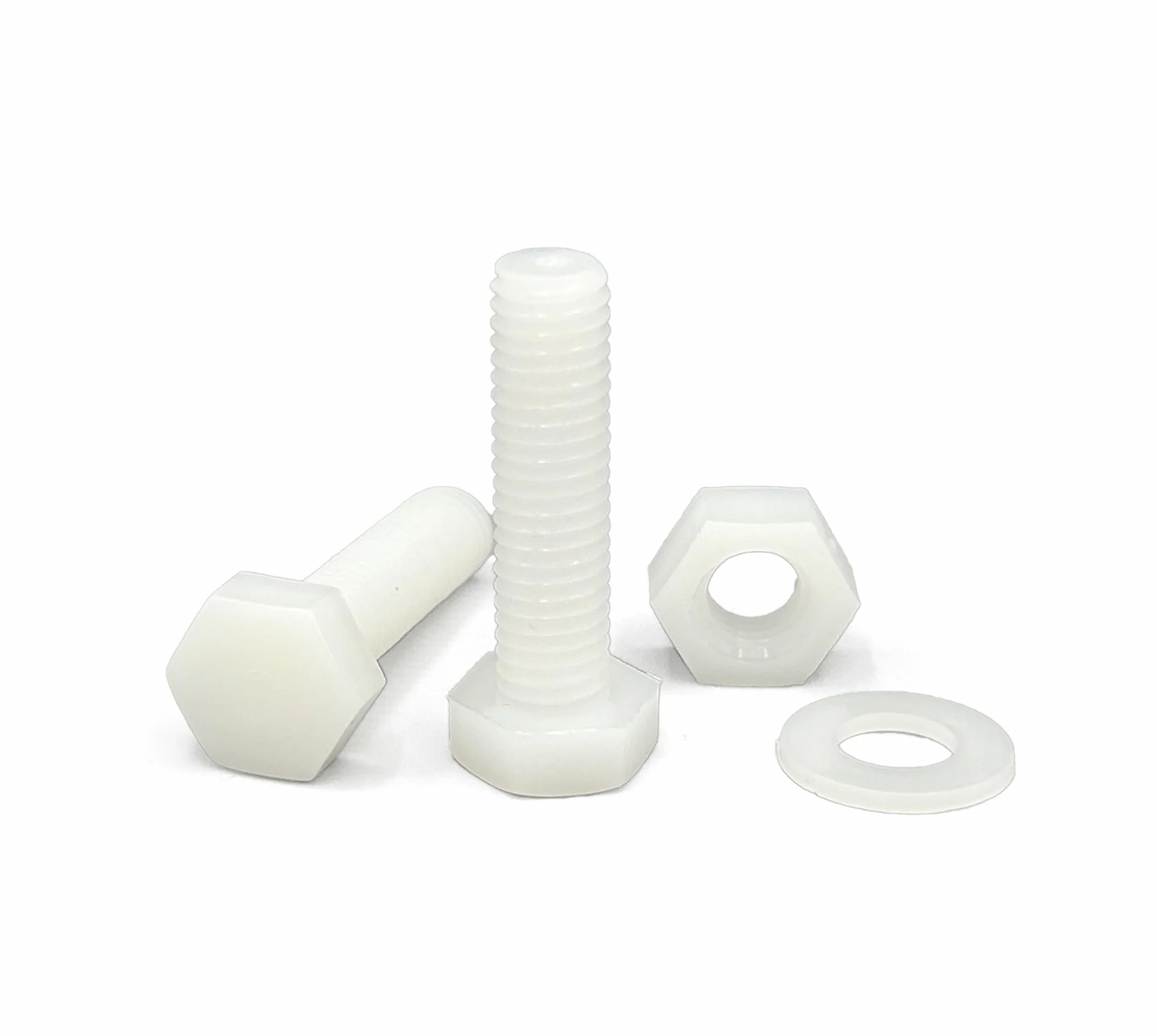 Viti a testa esagonale in Nylon M4 x 20 mm – 60 pezzi