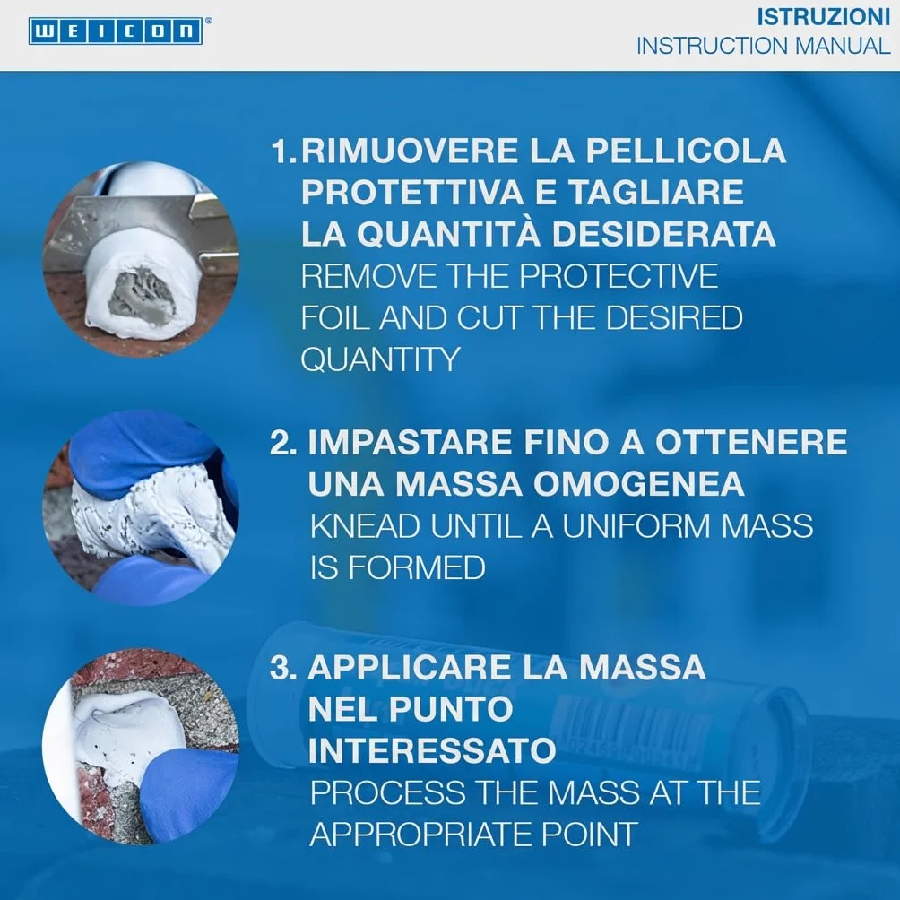 Weicon Barretta Plastica Adesivo Epossidico 2 Componenti 57G