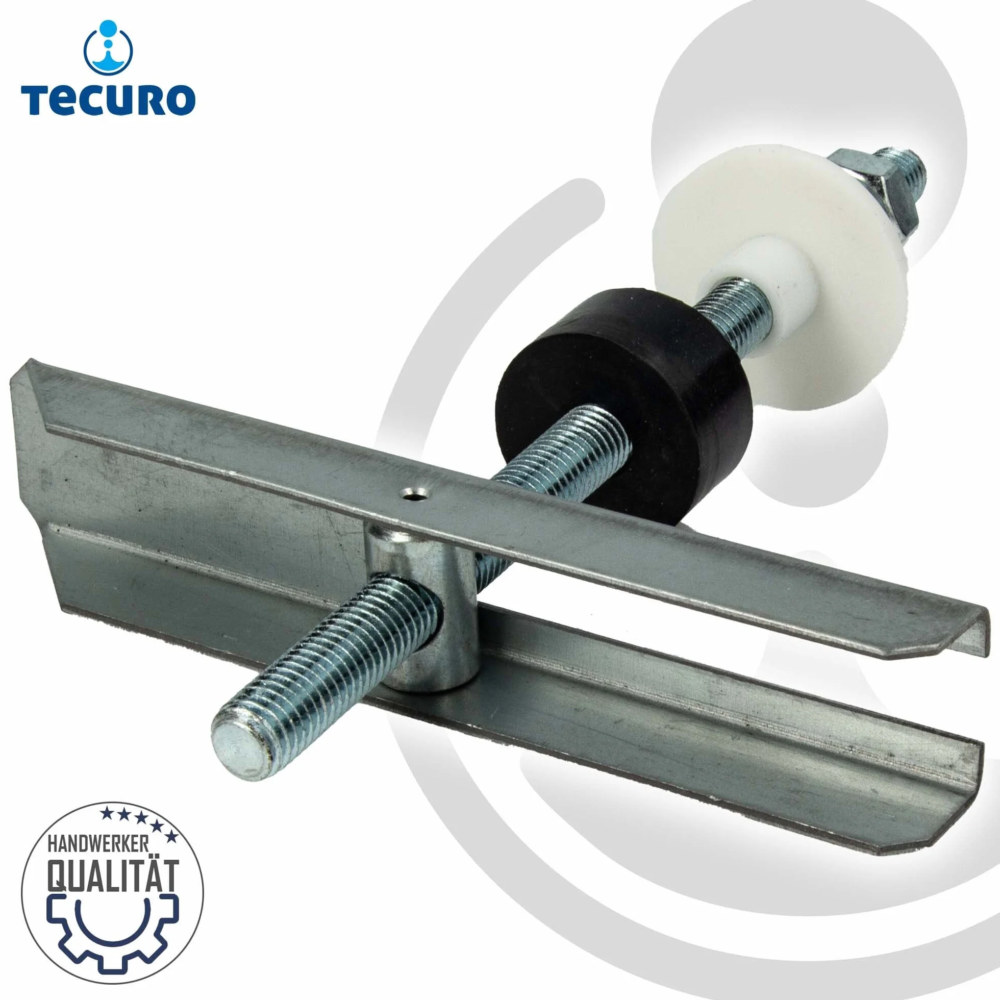 Tecuro Fissaggio per lavabo con tasselli pieghevoli a molla, asta filettata M10 x 180 mm, montaggio a parete cava