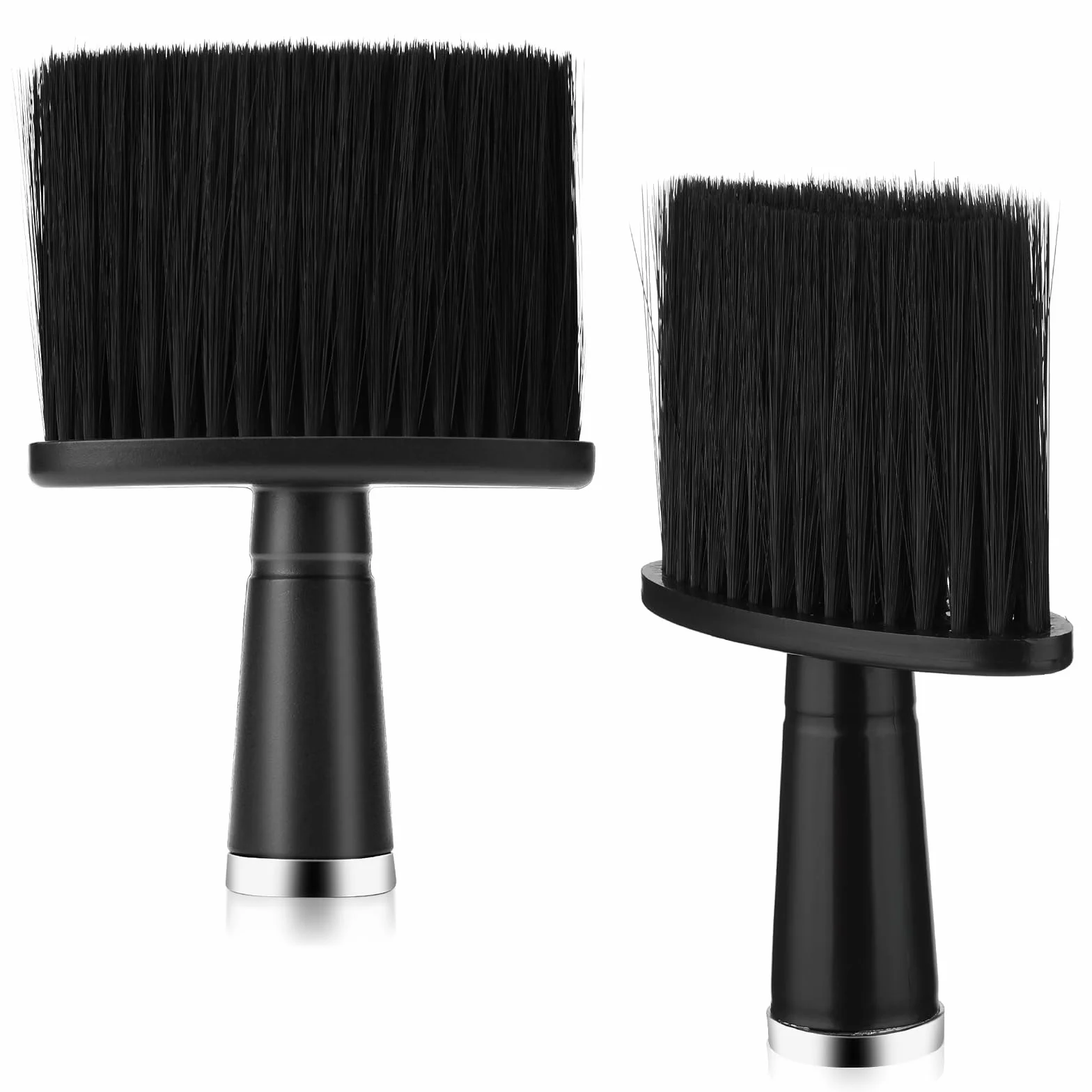 2 pezzi parrucchiere pennello collo Duster pennello collo pennello collo con manico collo parrucchiere nero pennello per il collo parrucchiere parrucchiere professionista Barber Brush per parrucchiere