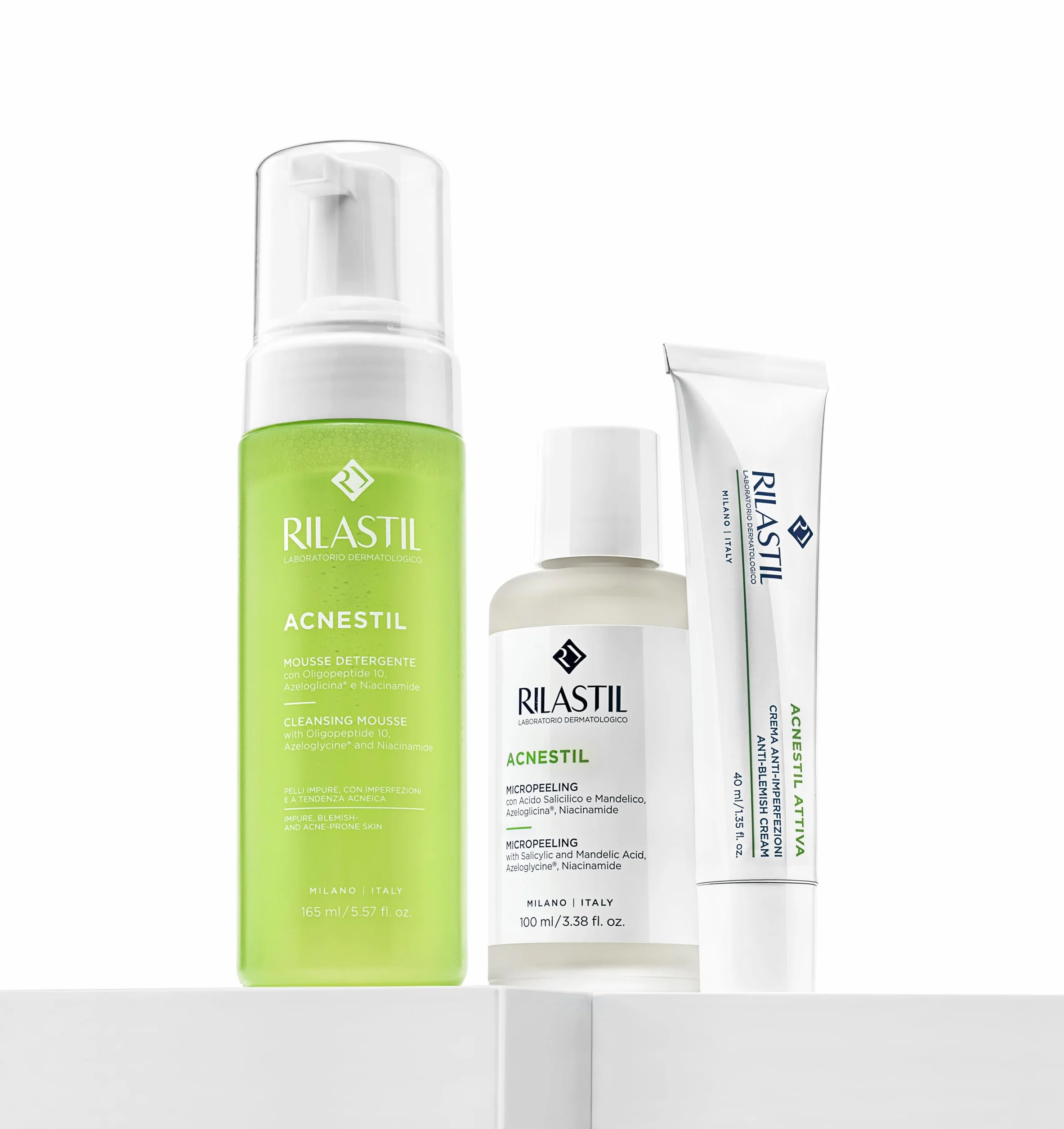 Rilastil Acnestil Crema Attiva, Crema Anti-Imperfezioni per Pelli Miste, Grasse e con Tendenza Acneica, Confezione da 40 ml