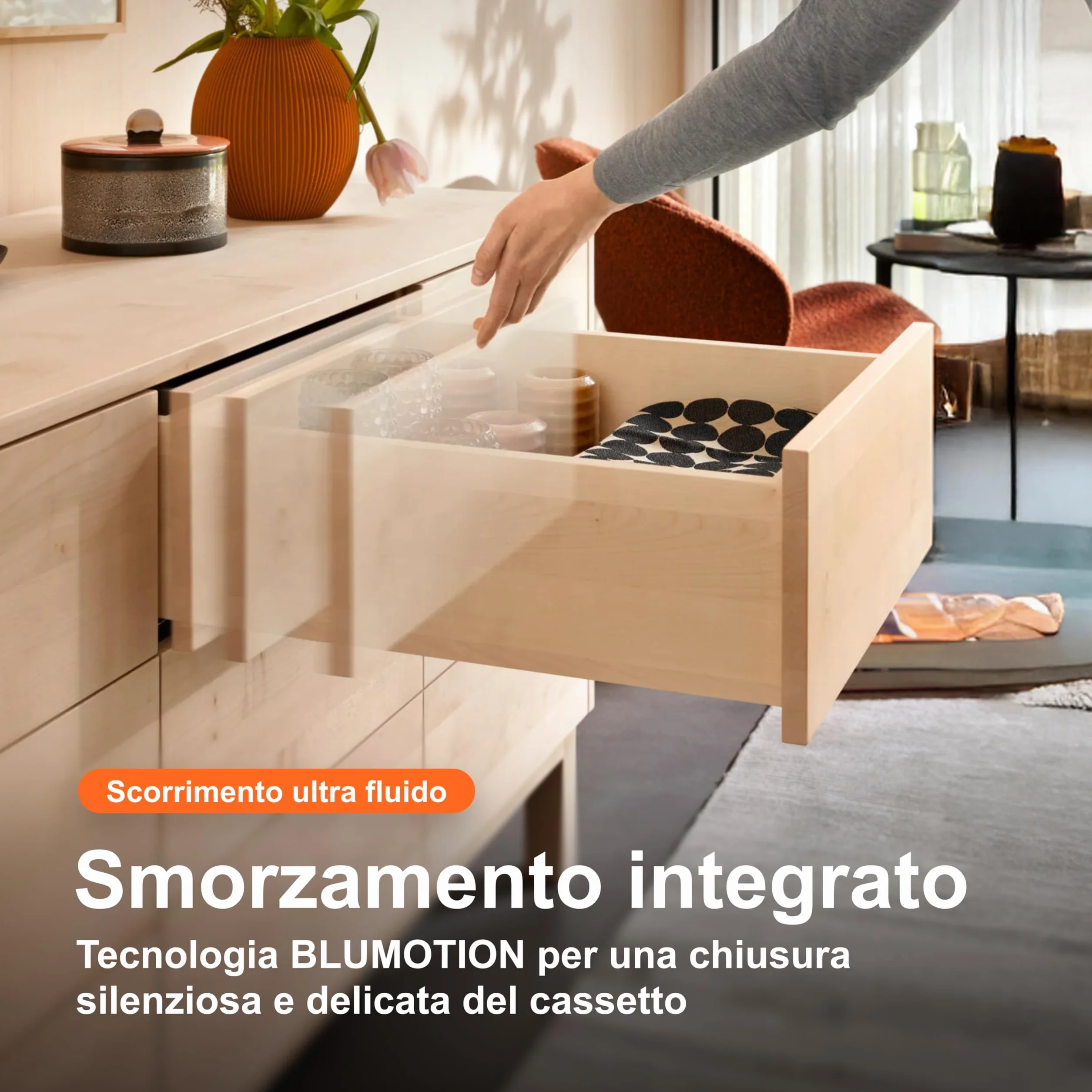 Blum Tandem estrazione totale 450 mm guida sottopiano invisibile Soft-close con ammortizzamento Blumotion 1 paio
