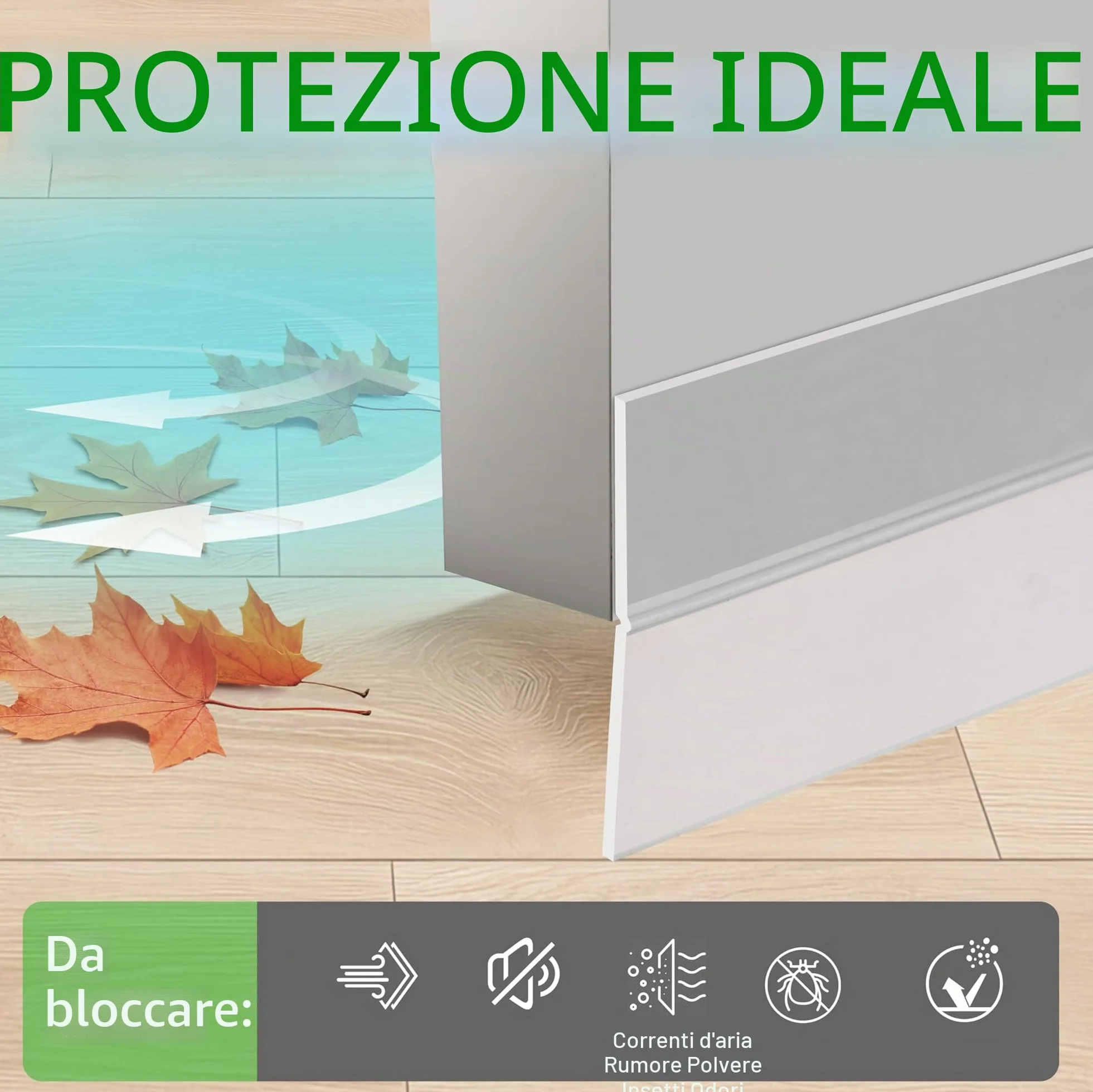 Guarnizione porta finestre in silicone trasparente adesiva 35mm per fessure fino a 20mm