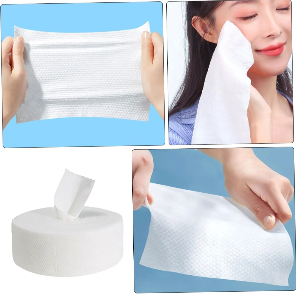 Asciugamani Monouso Viso in Cotone Morbido per Pulizia e Trucco 600 G