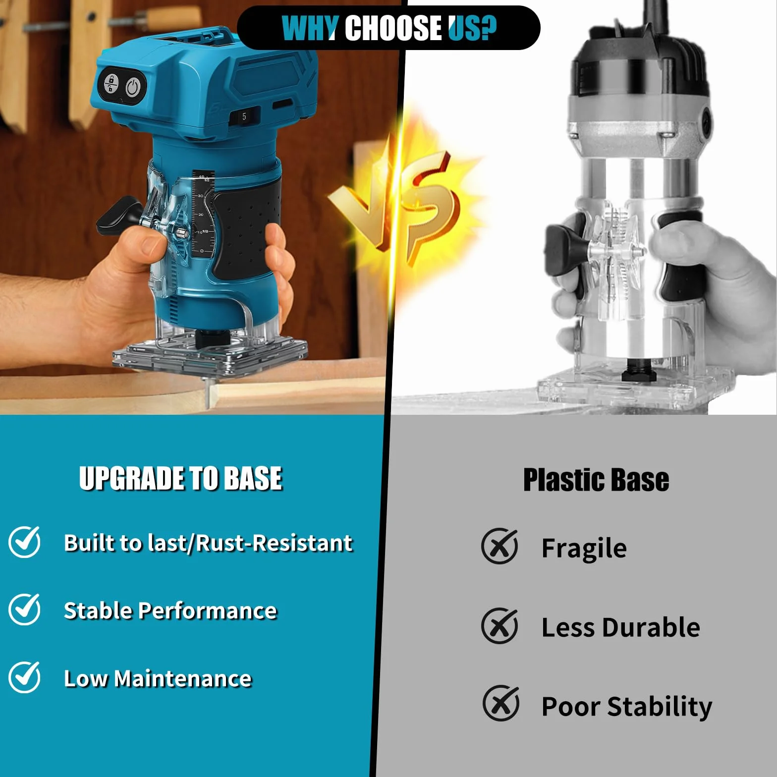 Makita 18V Fresa a Batteria 800W Senza Spazzole 5 Velocità 6,35mm 30000 giri/min