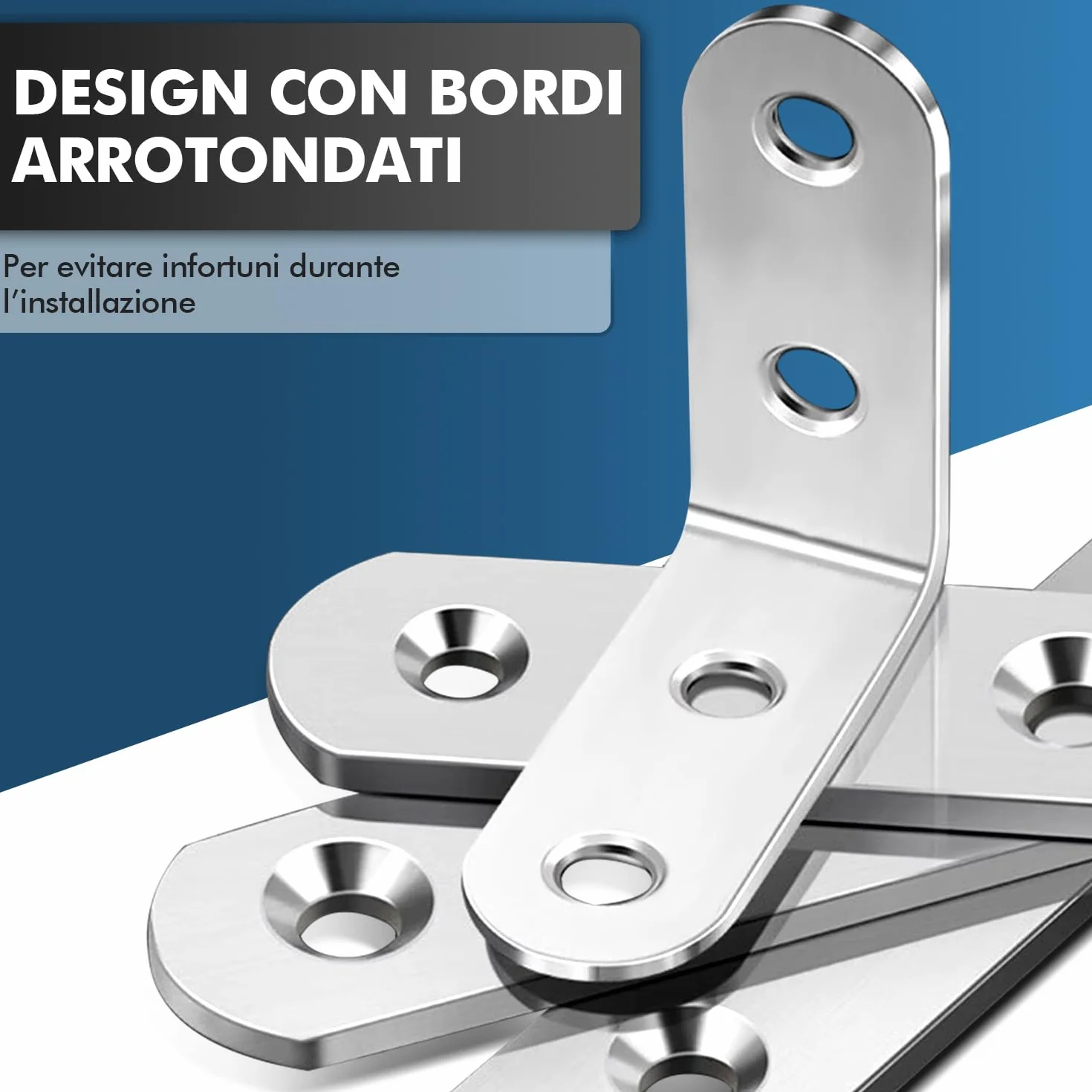 Shinfly Staffe Angolari 40 Pezzi 30 x 30 mm 90° Per Legno Con Viti
