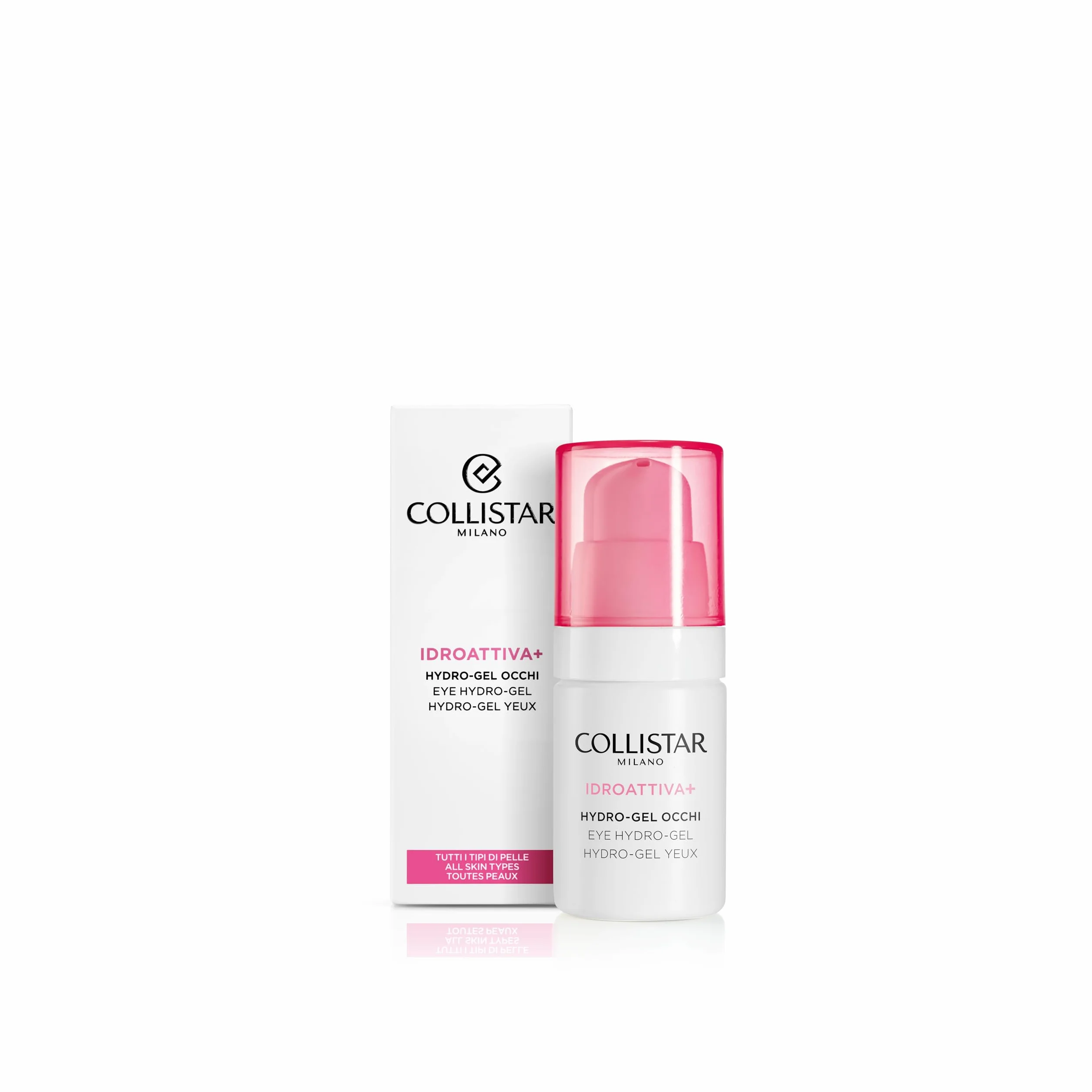 Collistar Contorno Occhi Idroattiva+, Hydro-Gel Occhi Idratazione Fresca, Anti-occhiaie, Anti-borse, Idratazione 100H,Gel Effetto Fresco, Tutti i Tipi di Pelle, 15 ml
