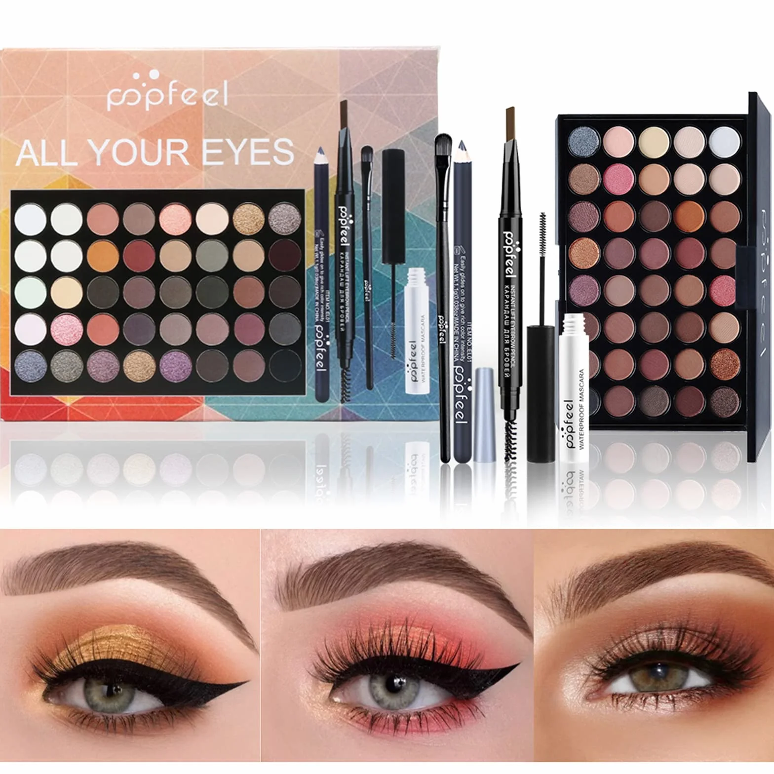 Joyeee Kit Trucco Tutto in Uno per Ragazze Adolescenti, Kit Trucco Completo per Donne Principianti Include Palette di Ombretti, Pennello per Occhi, Mascara, Matita per Sopracciglia Matita per Eyeliner