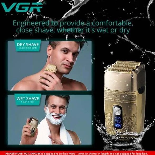 Trade Shop - Rasoio Elettrico Uomo Per Barba Capelli Corpo Tripla Testina Indipendente Vgr335 -