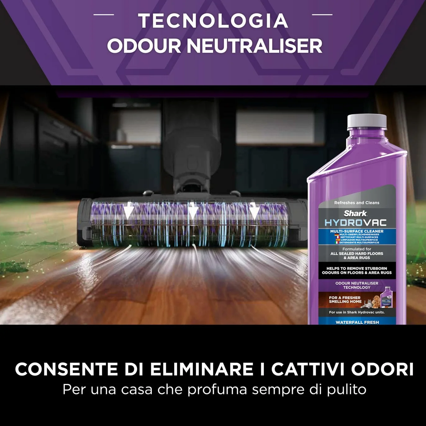 Shark WD100EU HydroVac Aspirapolvere Lavapavimenti Wet & Dry Autopulente Blu Navy