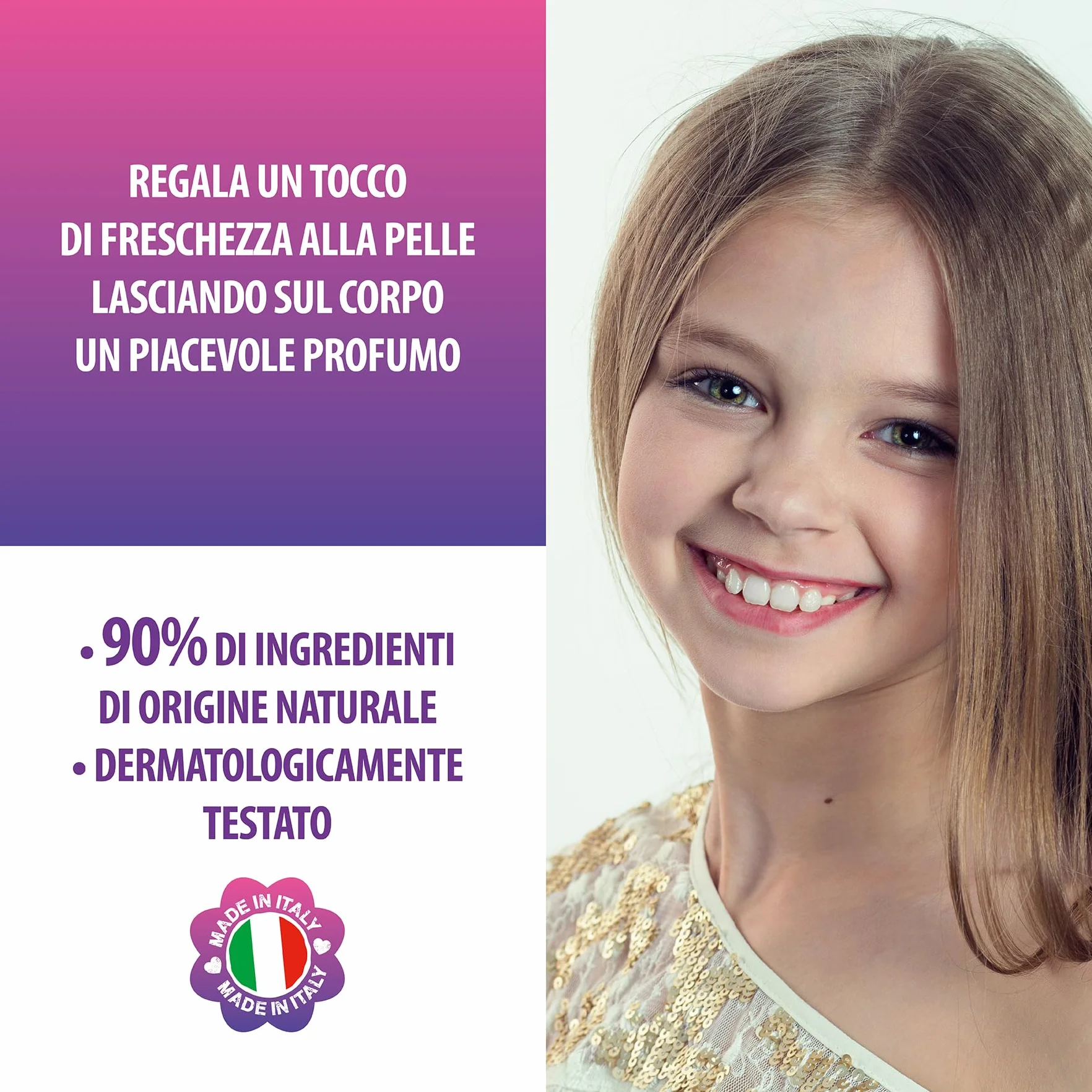 NATURAVERDE Kids -BE A UNICORN Acqua Profumata Glitter 100ml, Fragranza Delicata per Bambine, Effetto Scintillante, Formula Delicata e Sicura