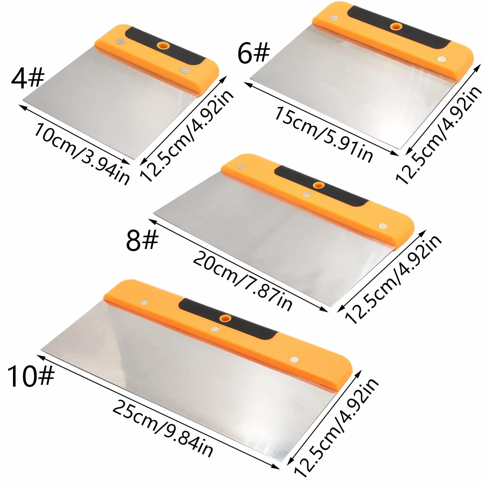 Raschietto Stucco Pala in Acciaio Inox 4 6 8 10 Pollici Utensili a Mano per Costruzione
