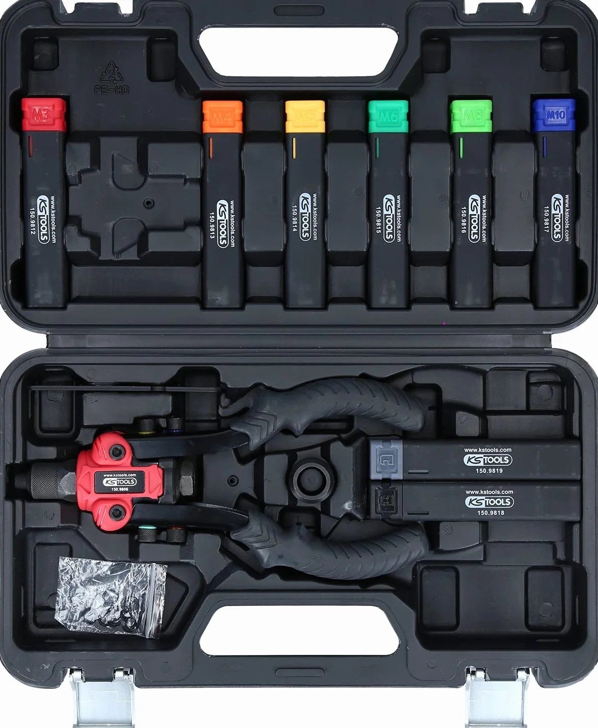 KS Tools Serie di rivettatrici 3 in 1 15 pz