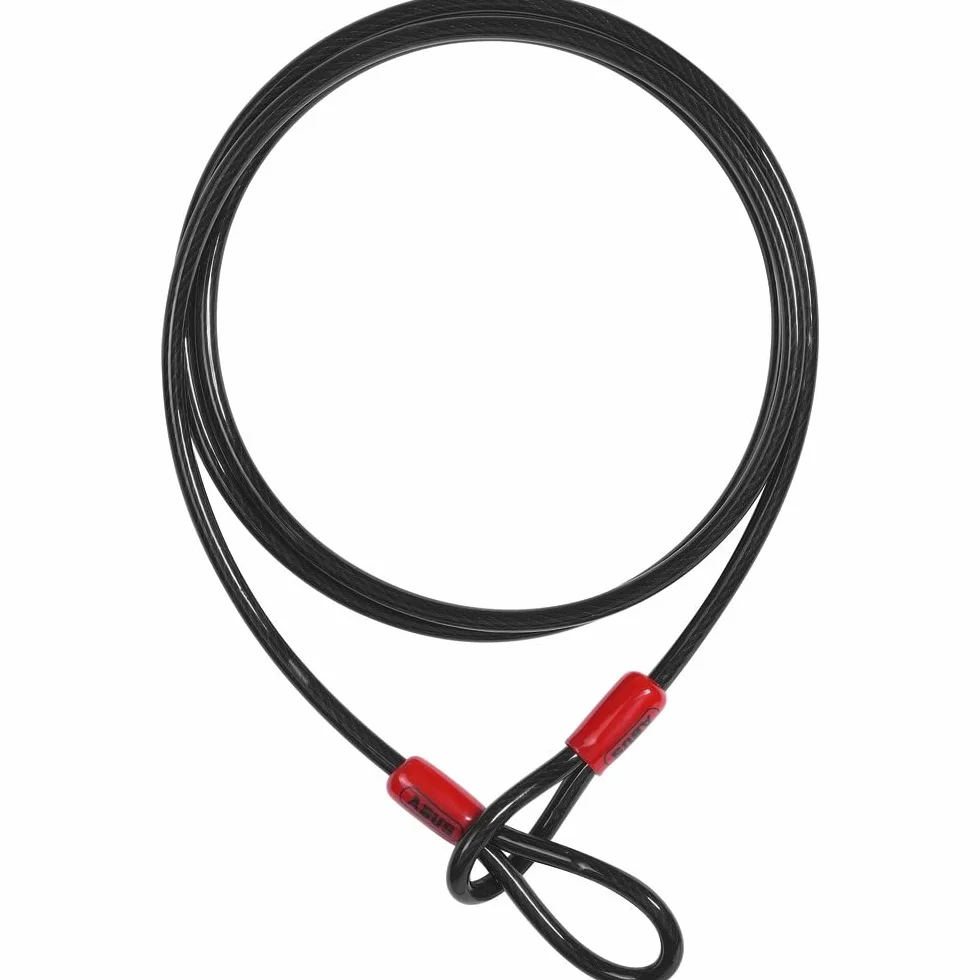 ABUS Cobra 8 loop cable cavo in acciaio rivestito in plastica sicurezza per biciclette e moto 2,5 metri 8 mm nero