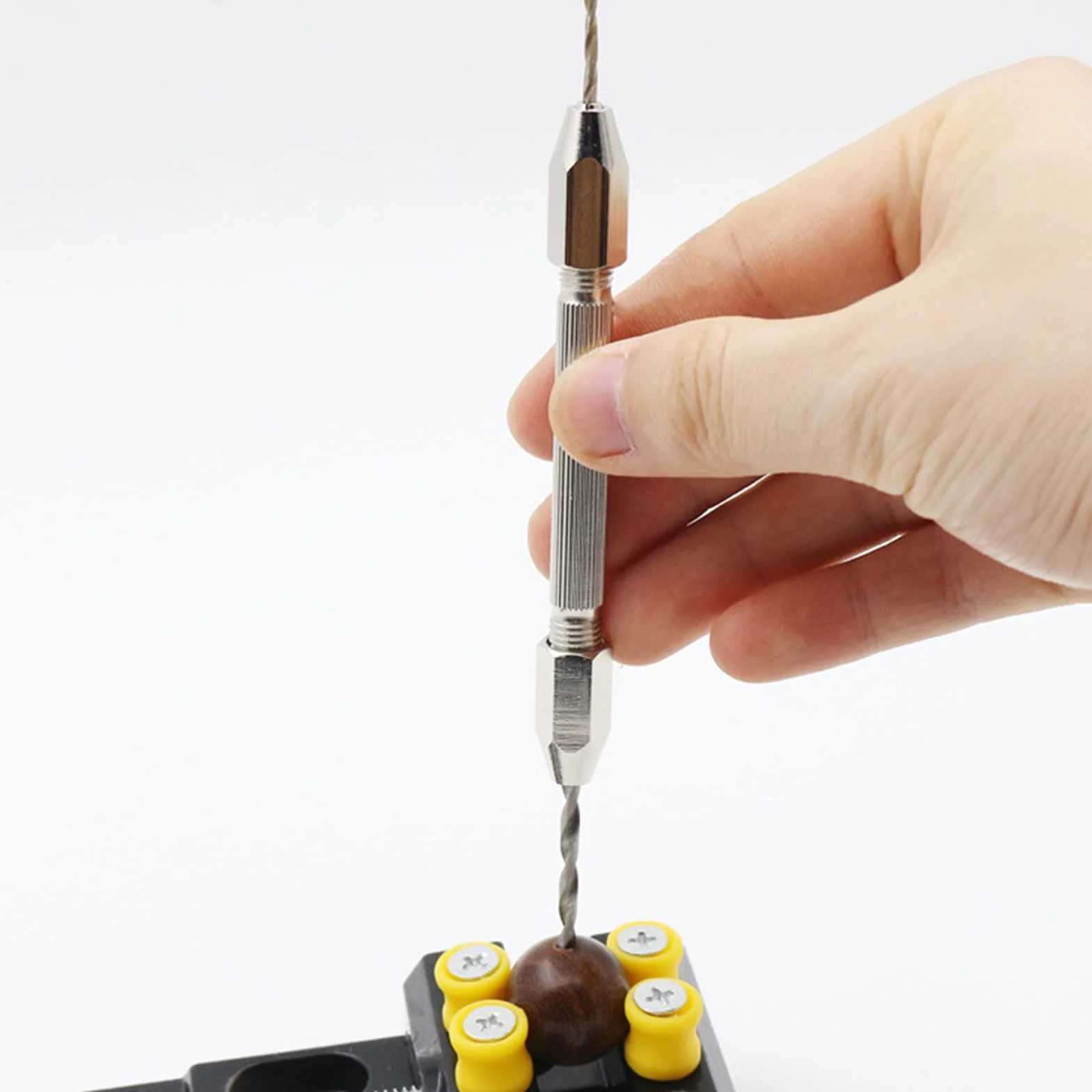 Mini Trapano a Mano 0-3 mm Doppia Punta per Legno, Tiglio, Corno d'Osso