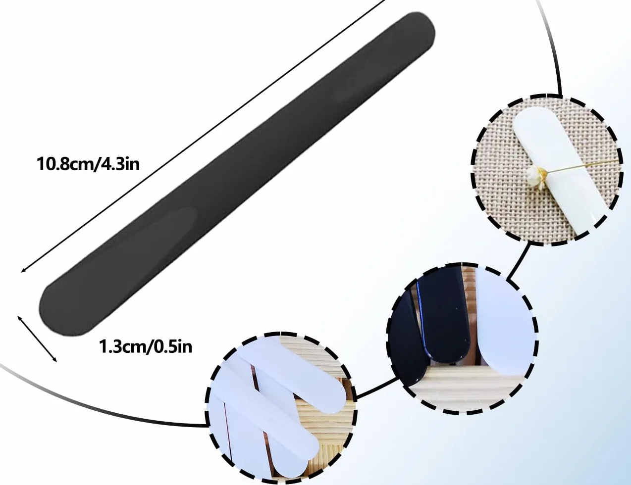 KAPSING 6 pezzi spatola cosmetica, spatola cosmetica, pennello per maschera, spatola per trucco in plastica, cucchiaio per crema per maschera viso (bianco e nero)