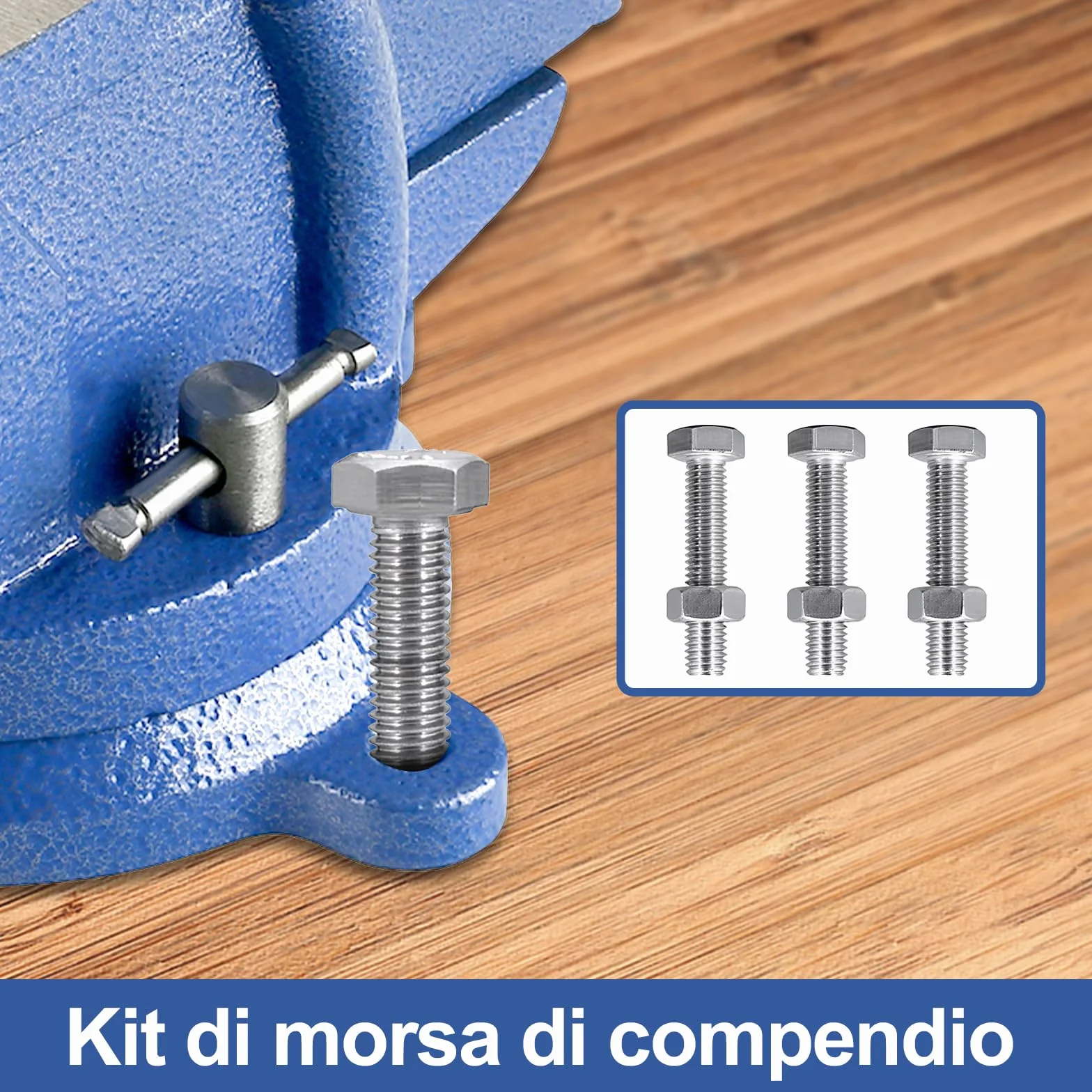 HYCHIKA Morsa da Banco 152 mm 6 Pollici 360° Girevole per Lavorazione Legno e Metallo