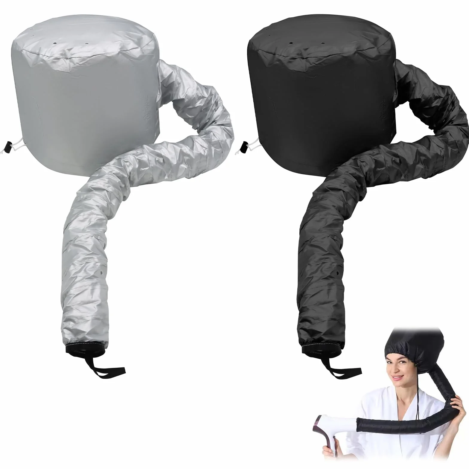 2 Pezzi Casco per Asciugatura Cuffia Asciugacapelli, Cuffia Casco Asciugacapelli per Ricci per Phon per Uso Domestico, Asciugatura