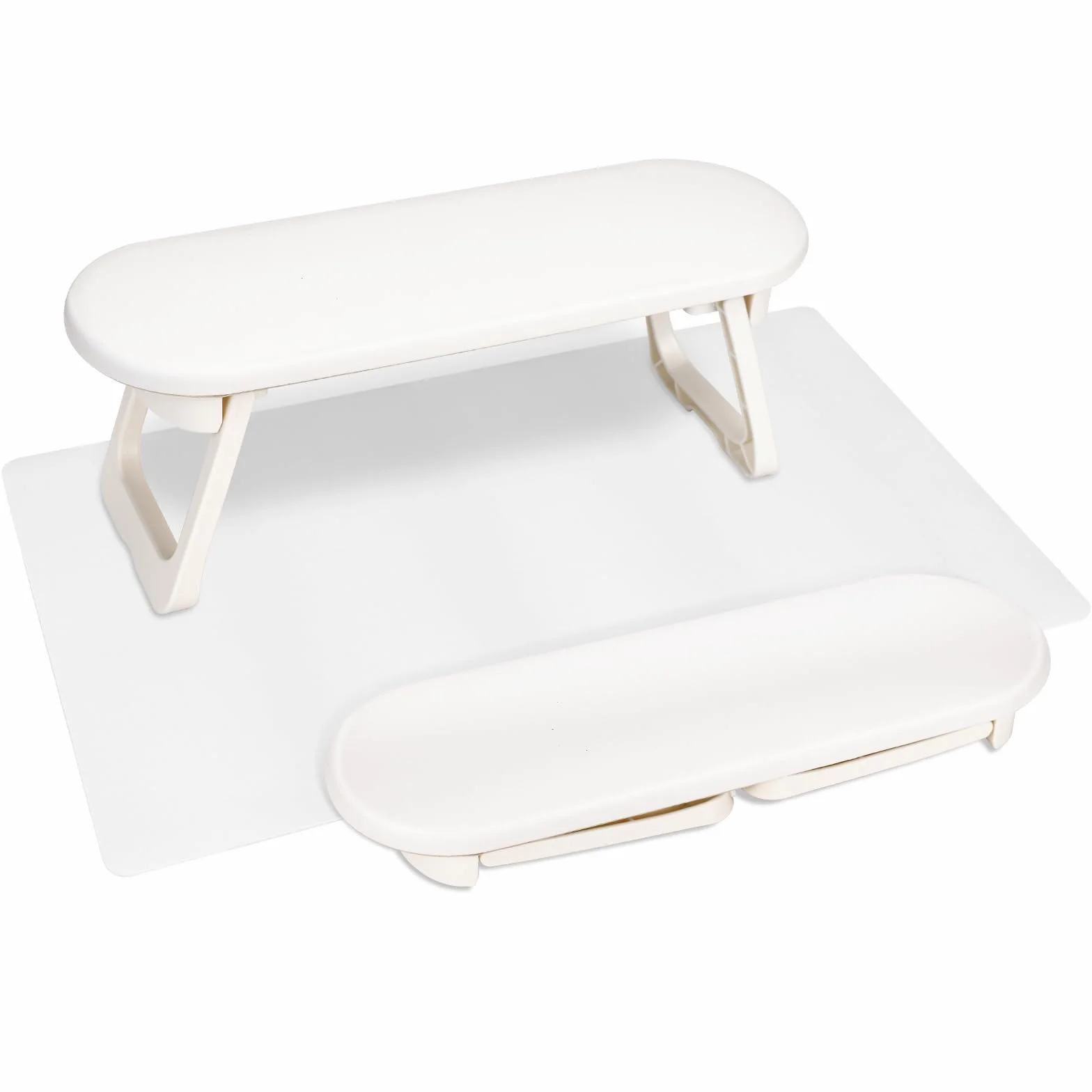 Poggiamano per Unghie Manicure,Poggiamano per Unghie in Pelle PU con Base Antiscivolo,appoggia mani per unghie Pieghevole,Cuscino per manicure,Design Ergonomico per Salon e Casa,Bianco