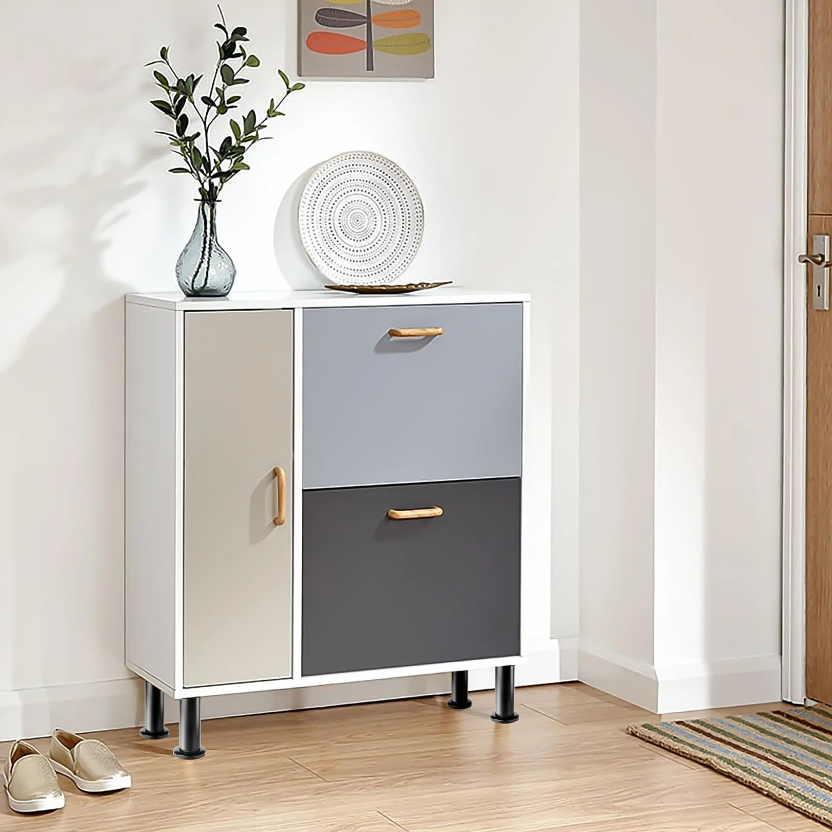 Piedini Regolabili per Mobili in Altezza 12-18cm Nere, Gambe per Tavolo Sedia Divano Letto Armadietti + 16 Viti