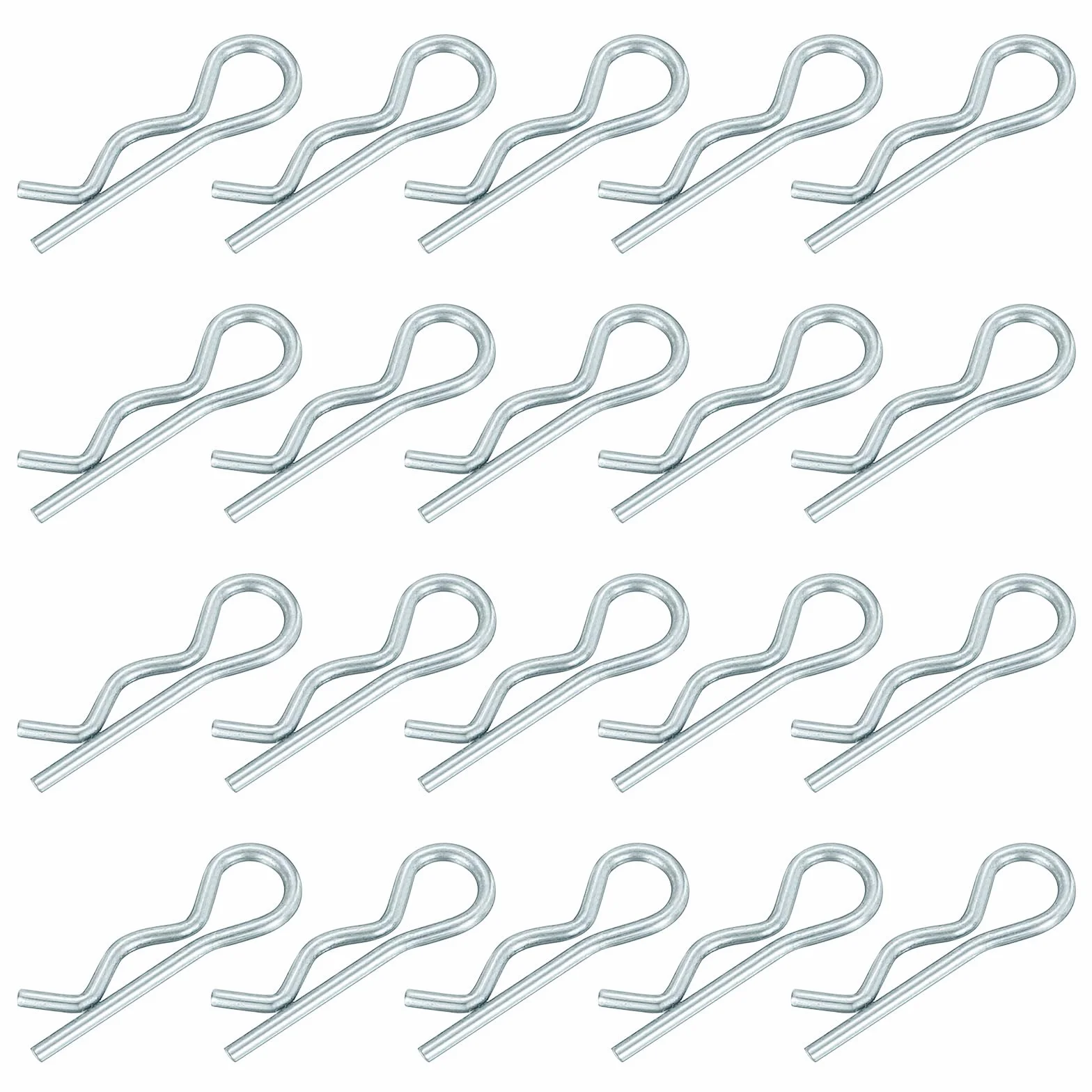 QUARKZMAN Spille a Forcina a Molla Clip a R in Acciaio Carbonio 1mm x 17mm 20pz