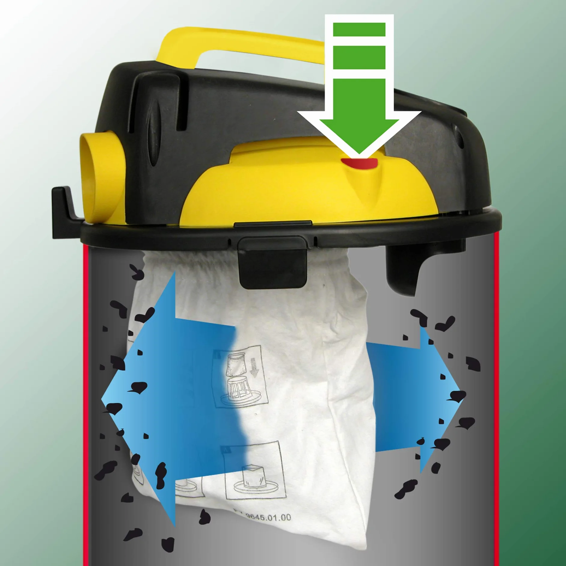 LAVOR VAC 20 S Aspiratore Solidi e Liquidi 20 l Serbatoio in Metallo 18 kPa 1200 Watt