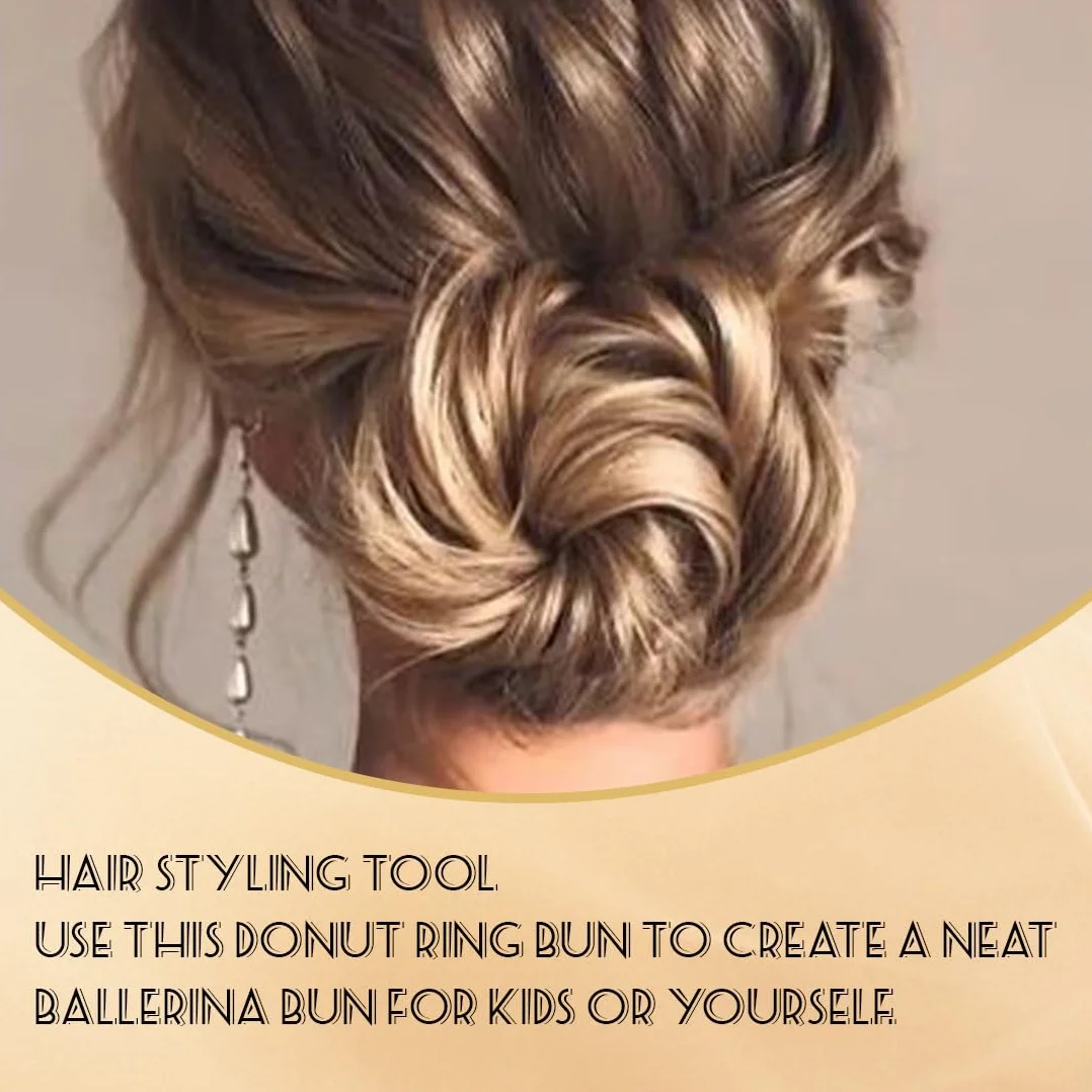 Kit 4 Ciambelle Chignon,Facili e Veloci per Capelli con Accessori in Spugna,Capelli Strumento per Intrecciare, per Bambine e Donne, 2 Piccole e 2 Grandi, Colore Nero