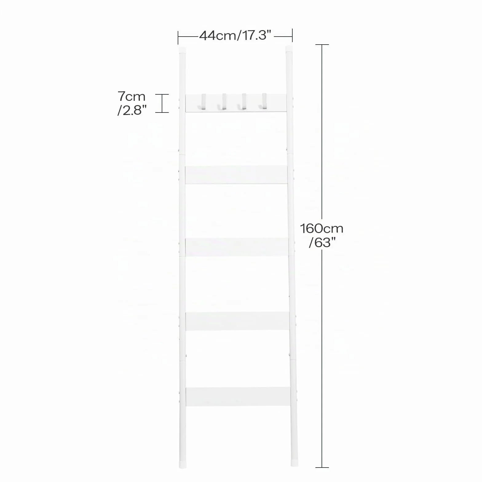 HOOBRO Scaffale Portasciugamani Autoportante 5 Livelli con Ganci Bianco EWW52CJ01
