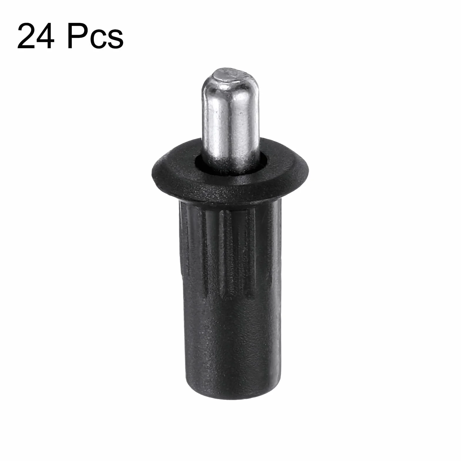 QUARKZMAN 6,8mm Armadio Porta Riparazione Perni 24pz Plastica Smorzatore Sostituzione Molla Ferro Asse Caricato Mobili Pannello Connettore Persiana Cucina Nero