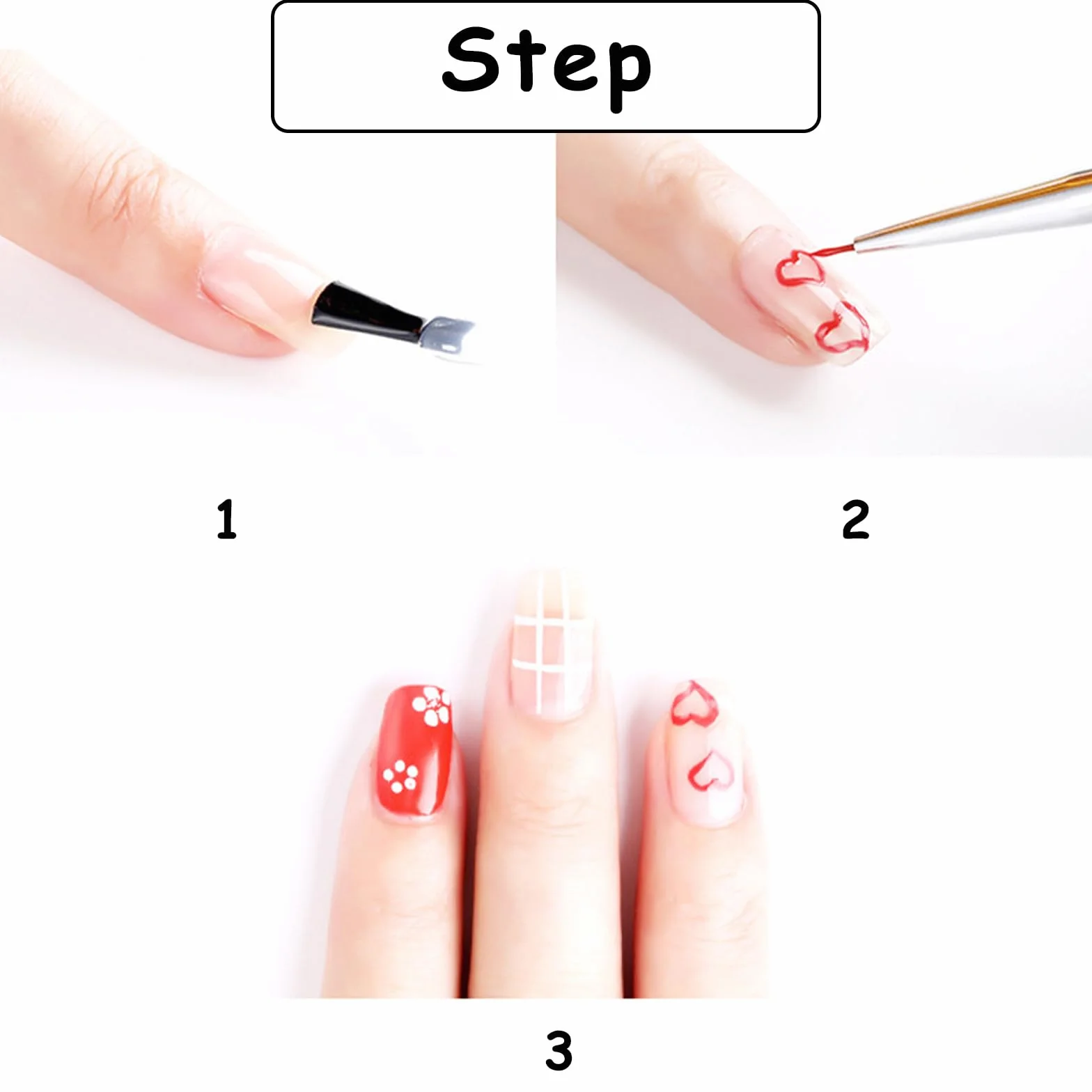 Dual-ended Nail Art Penna,Spazzola per Unghie UV,2 in 1 Nail Art Brush Dual Ended Polygel Spazzola,Accessori Unghie,Strumenti Gel UV Acrilico Unghie Extension Nail