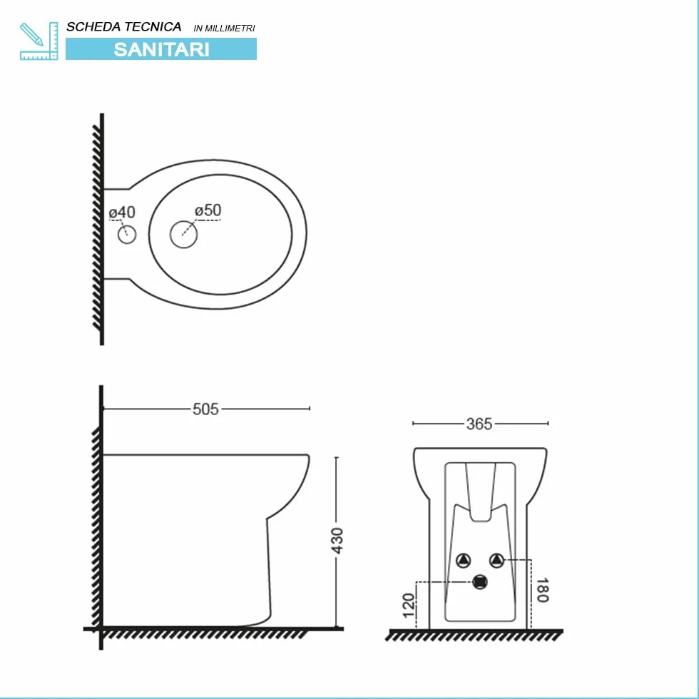 Cipro set wc e bidet filomuro con scarico universale e brida copriwater soft-close