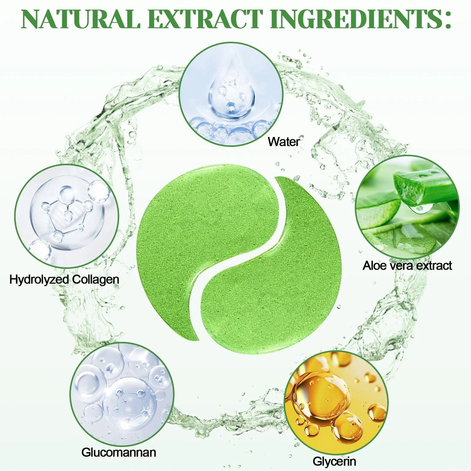30 Paia Patch Occhi, Maschera Occhi di Aloe Vera, Collagene Patch Occhi, Rimuovi Borse e Puffiness, Maschera Per Gli Occhi Idratante All'Acido Ialuronico, Migliora Rughe, Contorno Occhi Idratante
