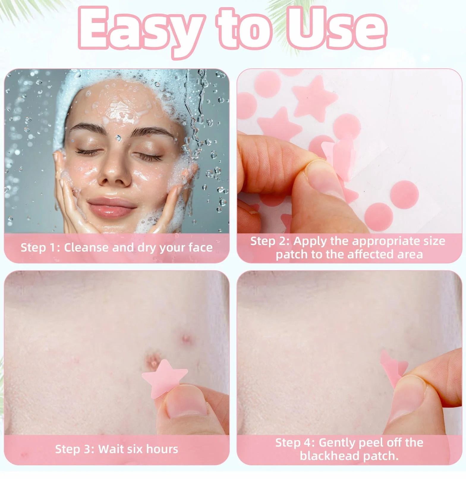 Gosknor 600pz Rosa Cerotti per Brufoli, 240 Copri Brufoli Rotondi Viso 240 Piccoli Cerotti l'Acne a Forma di Stella e 120 Grandi Patch l'Acne a Forma di Stella per Feste Trucco