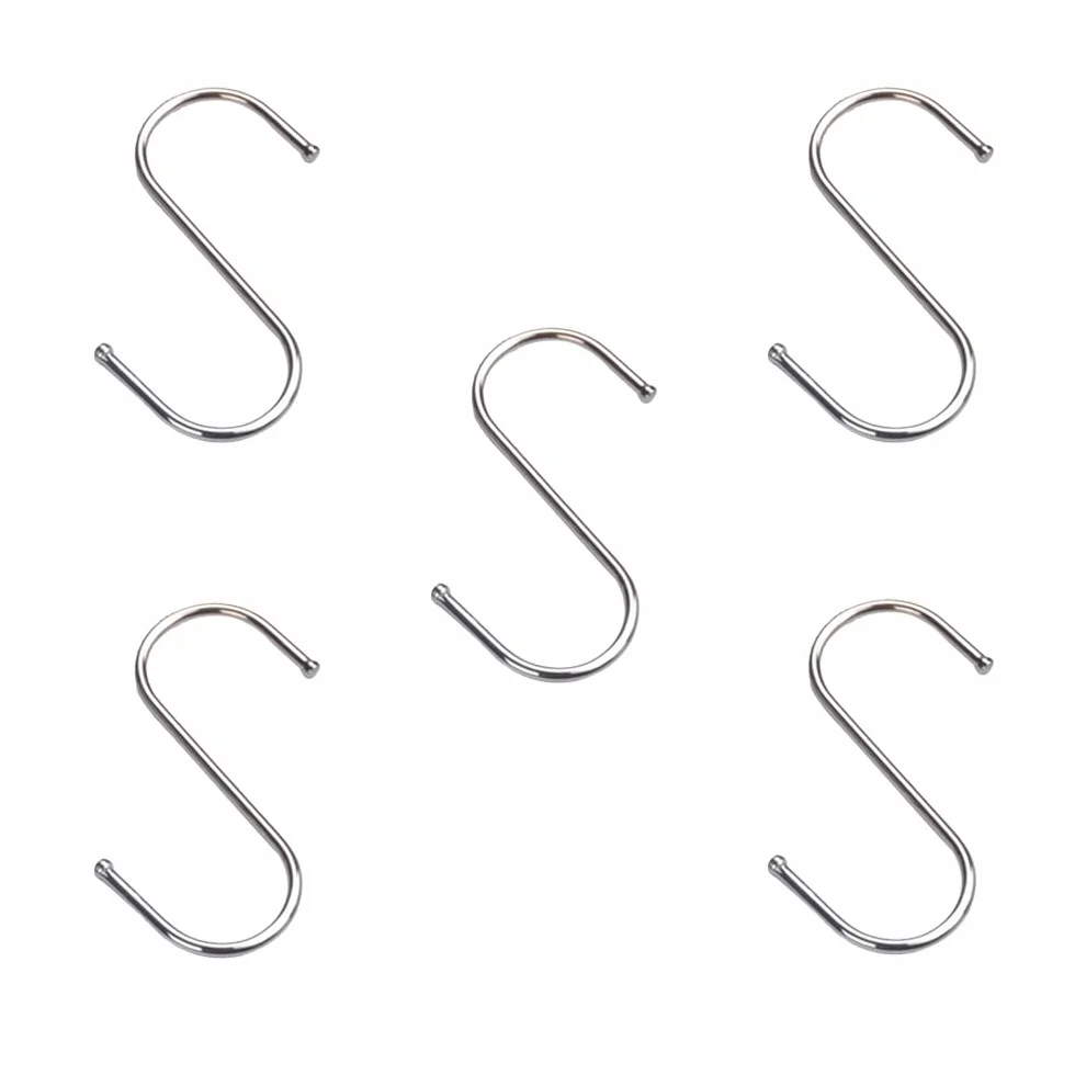Ganci a S in Acciaio Inossidabile 5 Pezzi 7 cm Multifunzionale per Cucina Bagno Camera Ufficio