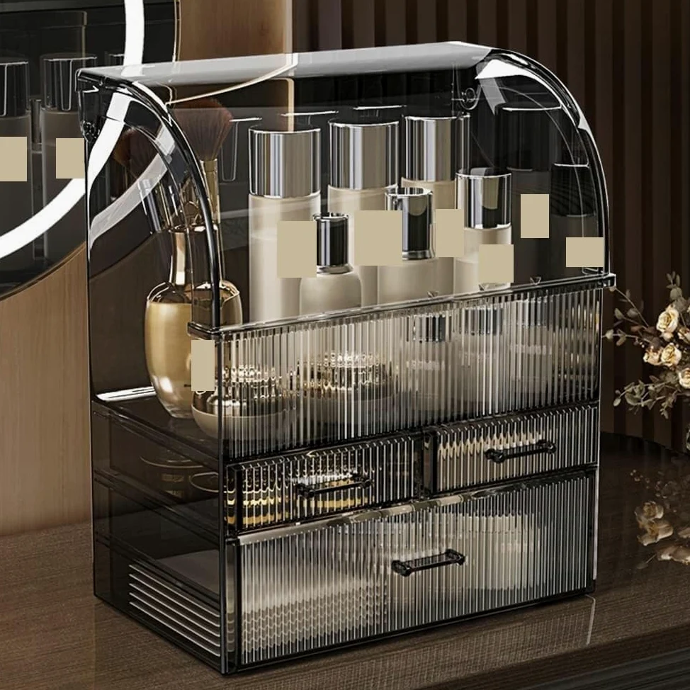 Organizer Trucchi Organizzatore per Il Trucco Vetrina per Cosmetici in Acrilico con Cassetti Scatola per Trucco con Copertura Impermeabile Organizer Trucco