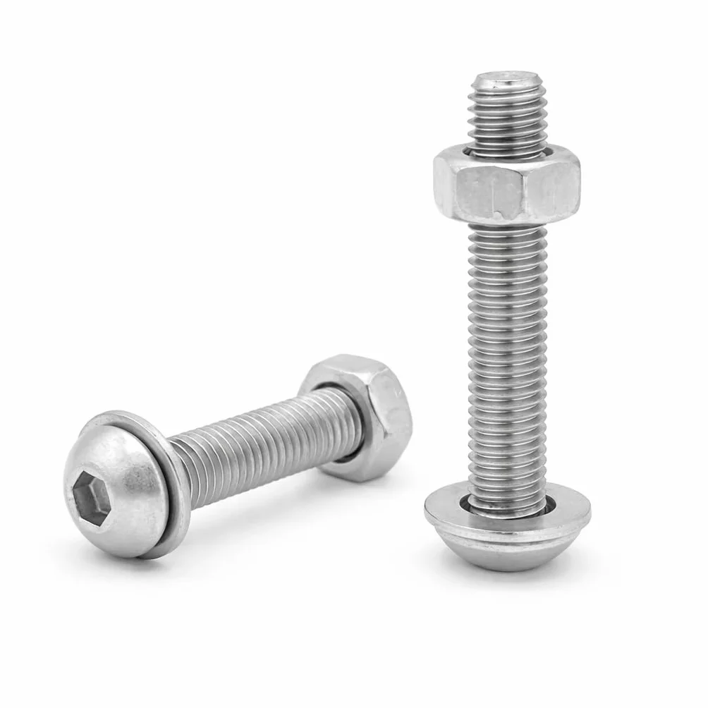 Viti a testa bombata con esagono incassato AISI 304 M8 x 20 mm 60 pezzi