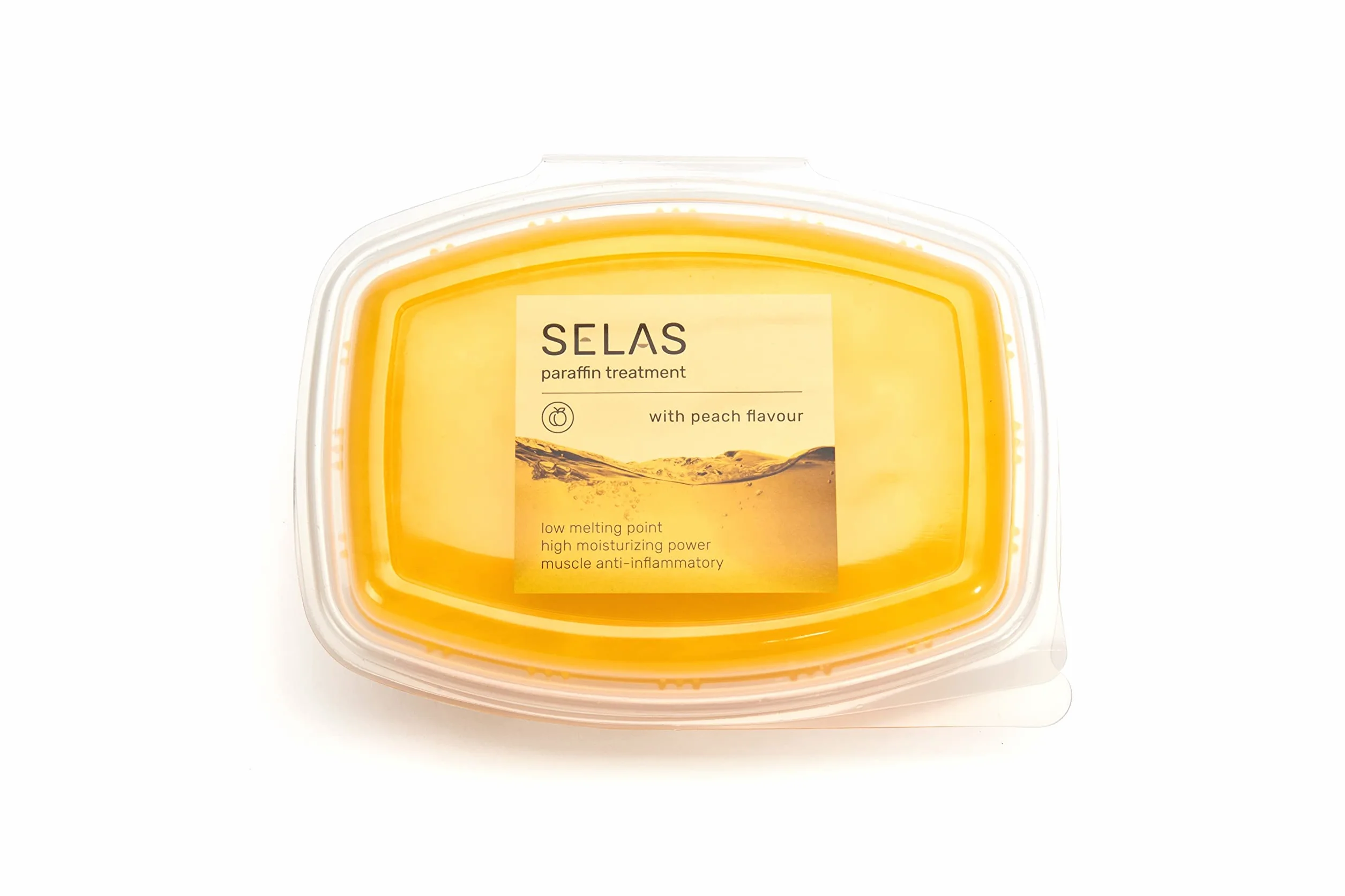 paraffina alla pesca 1.300ml (980g) SELAS. Per trattamenti estetici di mani e piedi. Riscaldata, idratante.