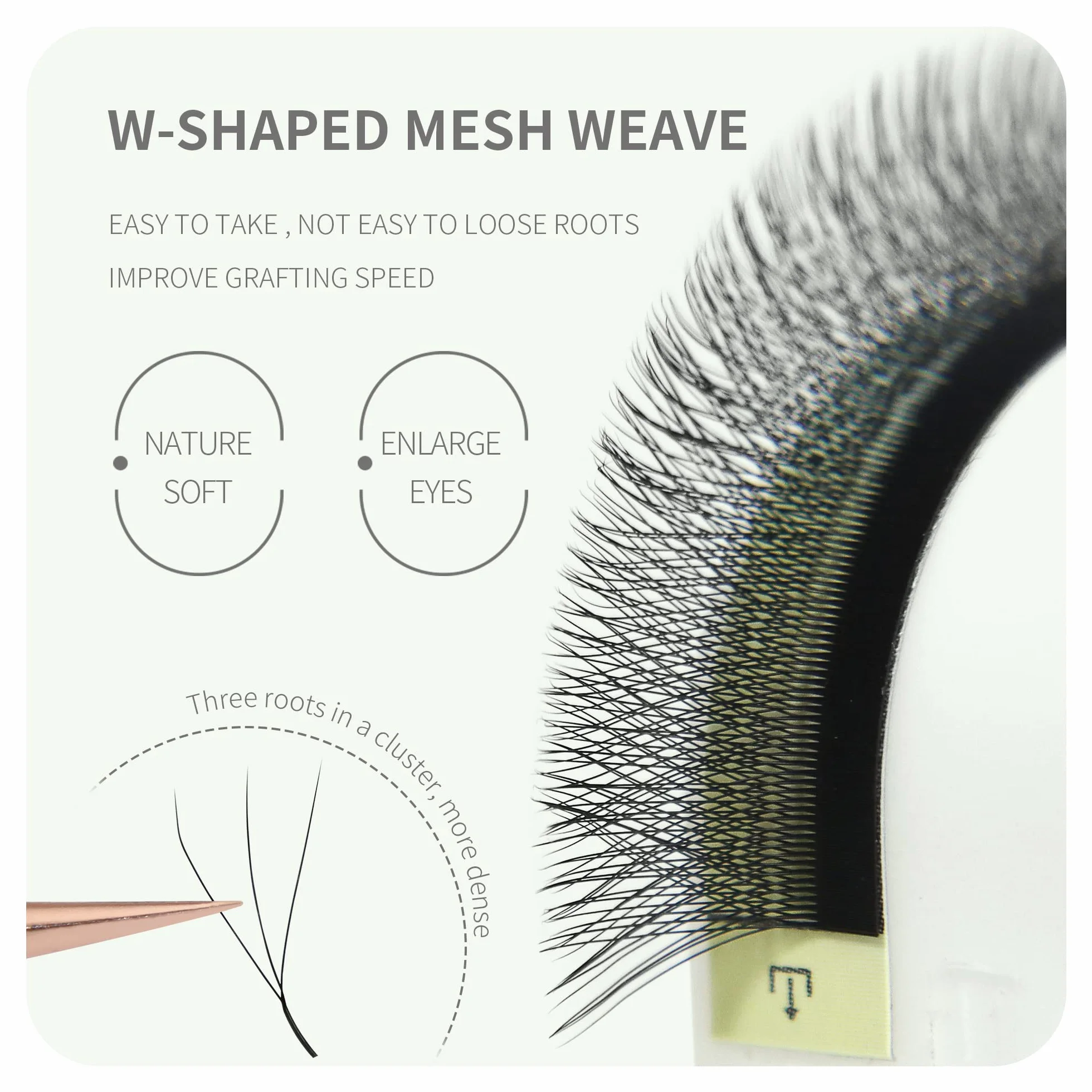 3D W estensione delle ciglia Premade volume Ventole Ciglia Finte Lash 0.07 C Curl 8-12mm Mix Naturali Eyelash extension ciglia Forniture (MIX 8-12mm, 3D-W 0.07-C Curl)