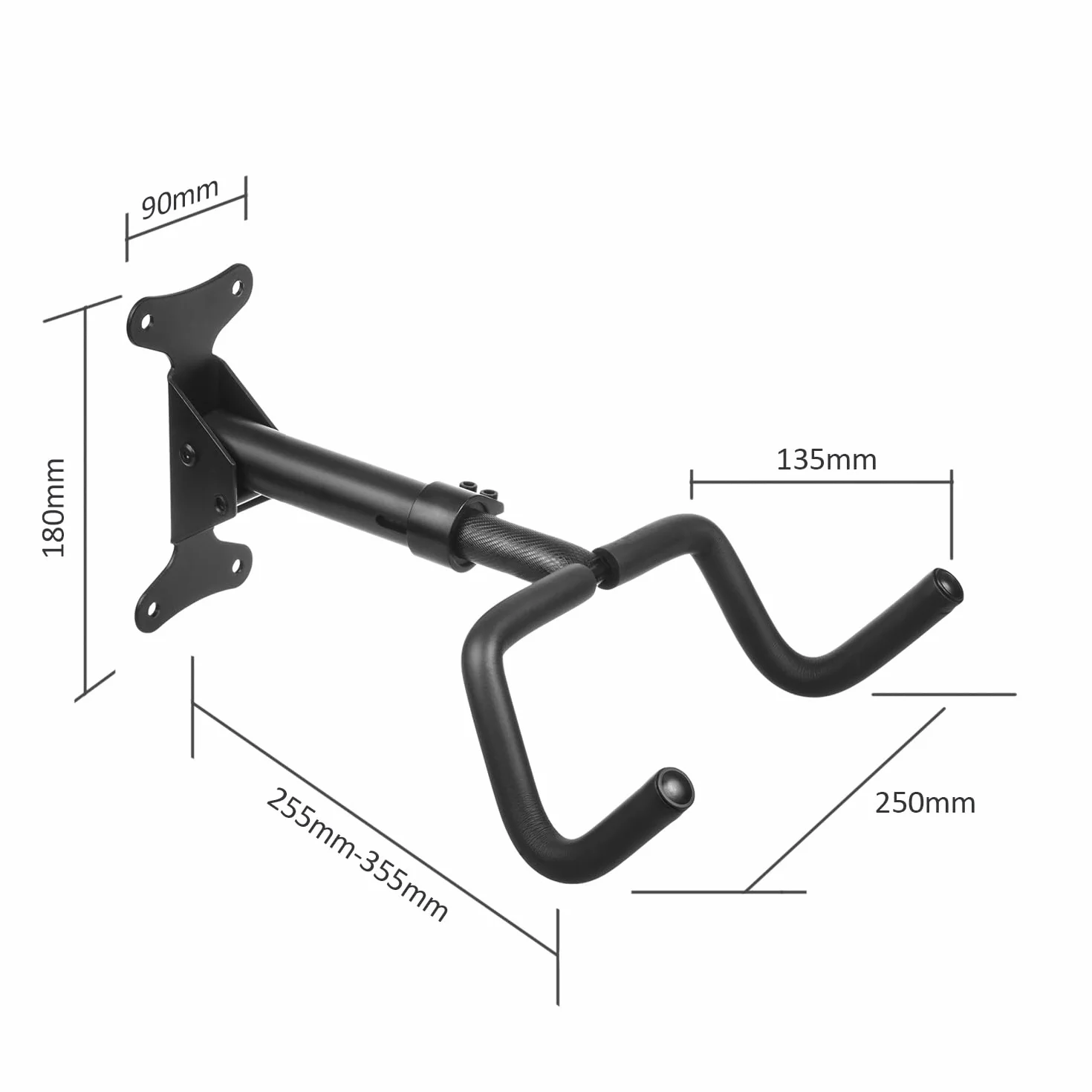 Maclean MC-431 Supporto a parete per bicicletta Portabicicletta orizzontale acciaio 30 kg Pieghevole