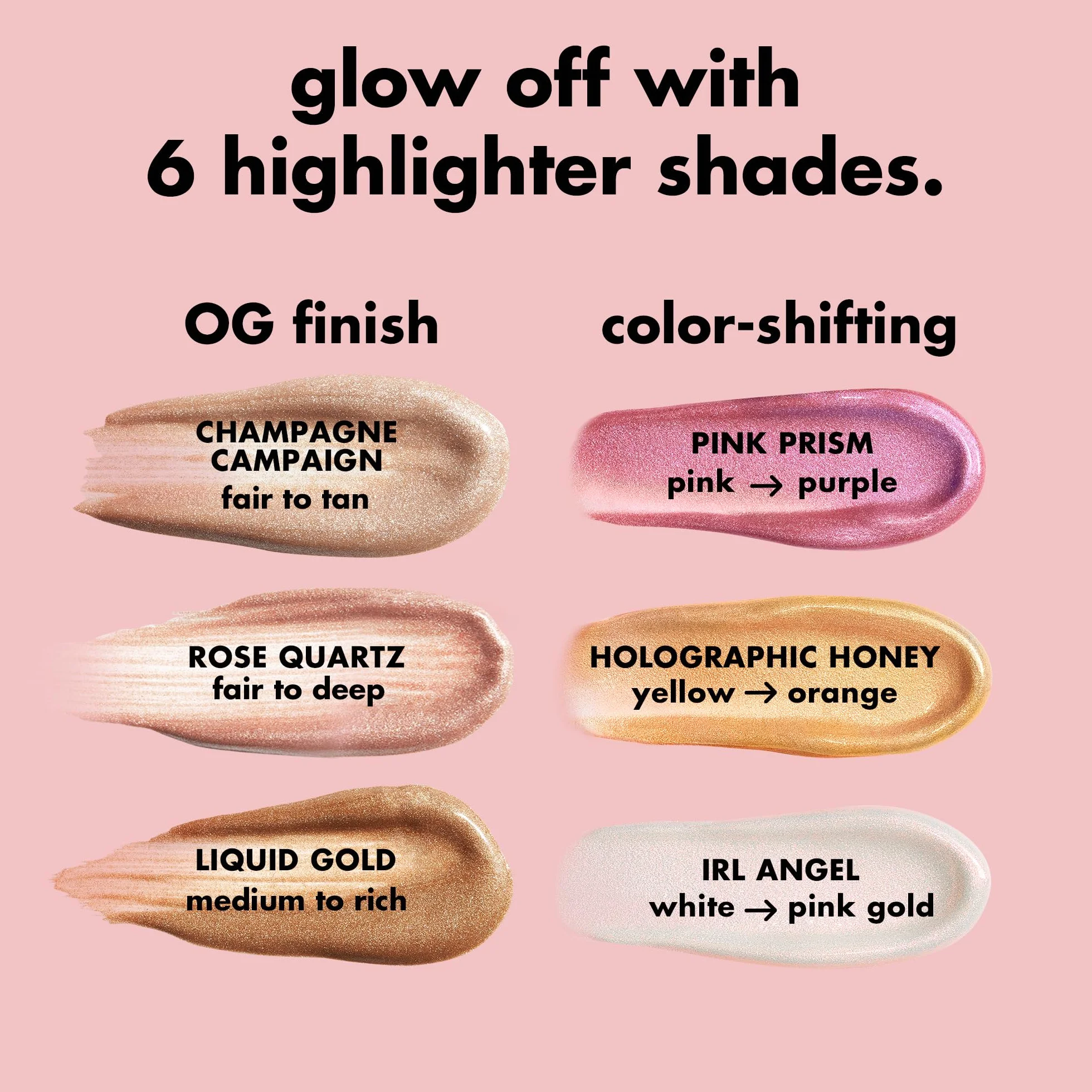 e.l.f. Halo Glow Highlight Beauty Wand, stick highlighter liquido per una pelle luminosa e brillante, formula modulabile, prodotto vegano e non testato sugli animali, Champagne Campaign