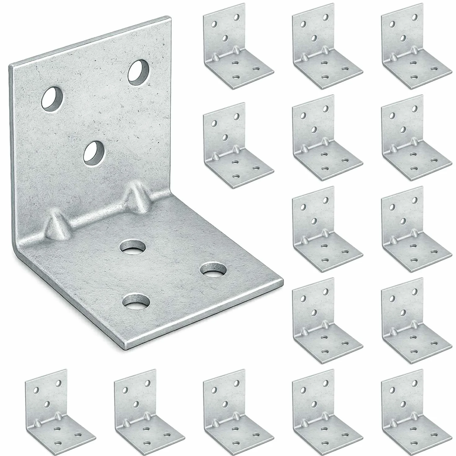 Staffe Angolari 40x40x40 Squadretta Giunzione Connettore Fissaggio Mobili Legno Zincato Argento