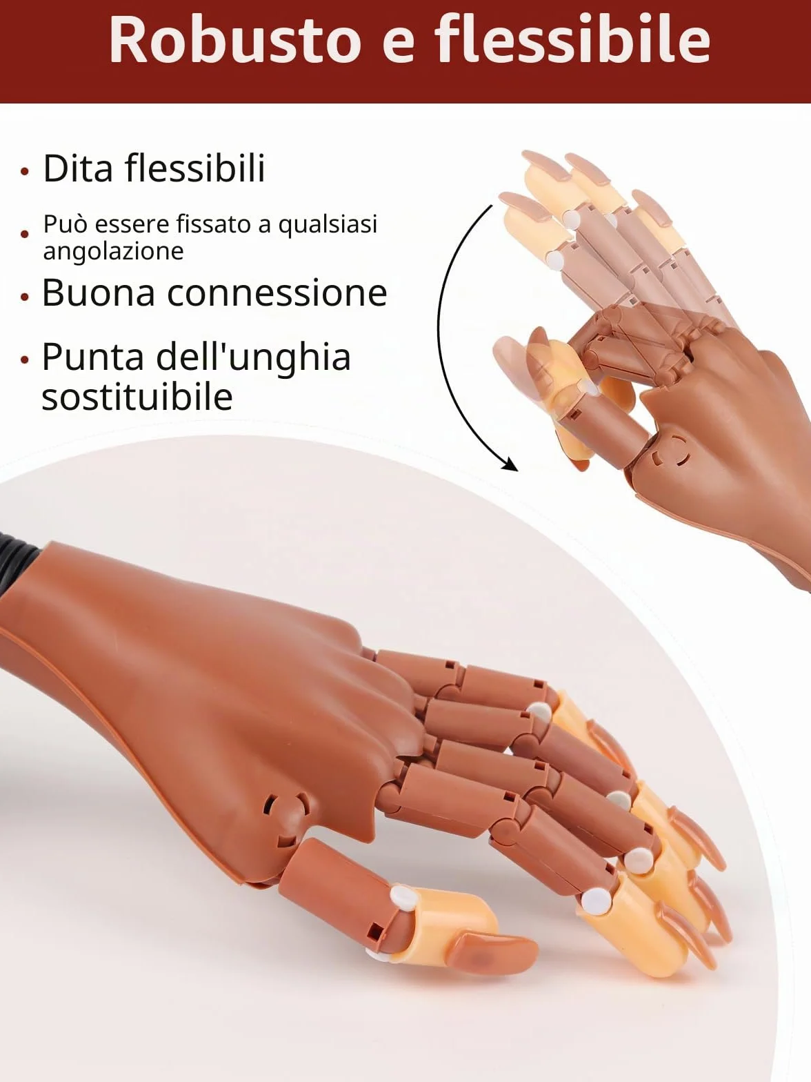 Mano Finta per Ricostruzione Unghie: Flessibile Ricostruzione Unghie con 300 Pezzi Tips per Principianti - Rimovibile per Salone Casa Manicure