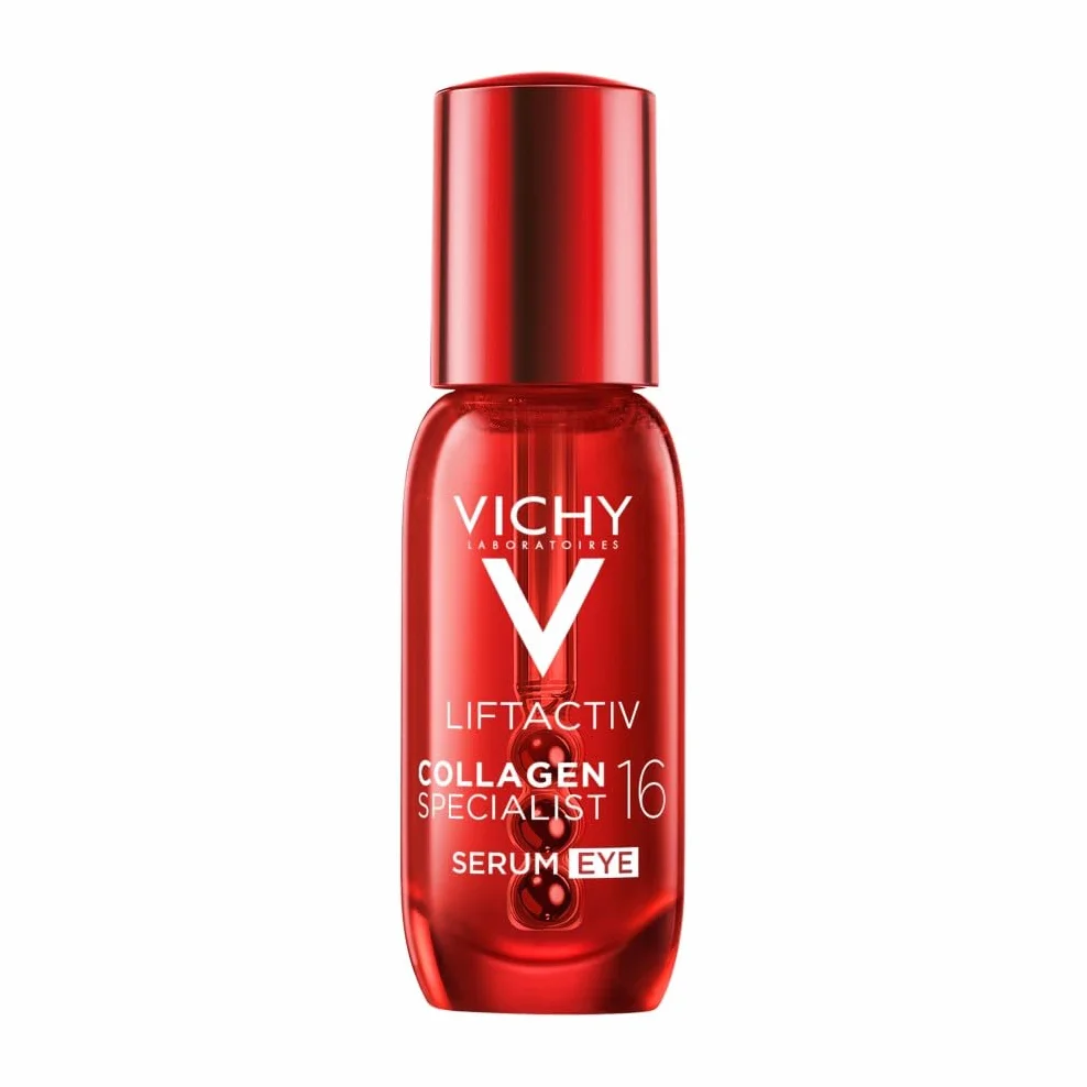 Vichy Liftactiv, Collagen Specialist 16, Siero Contorno Occhi, Per Tutti i Tipi di Pelle, Contorno Occhi Compatto e Rimpolpato, Sguardo Fresco e Riposato, Con Ramnosio, Peptidi e Maitake, 15 ml