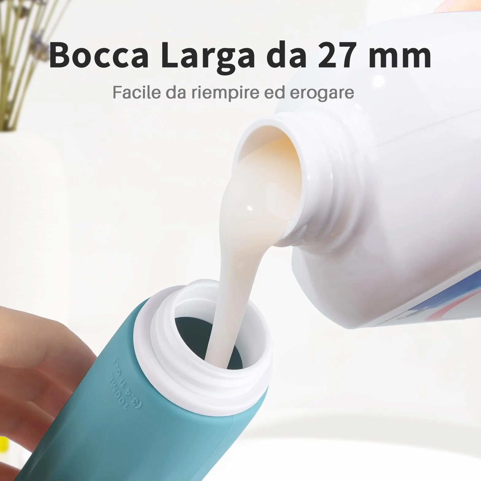 Opret Contenitori da Viaggio DistacEcho, 4 Flaconi 100ml, Kit Liquidi per Viaggio con Bottiglie BPA-Free per Shampoo, Liquidi, Lozione e More