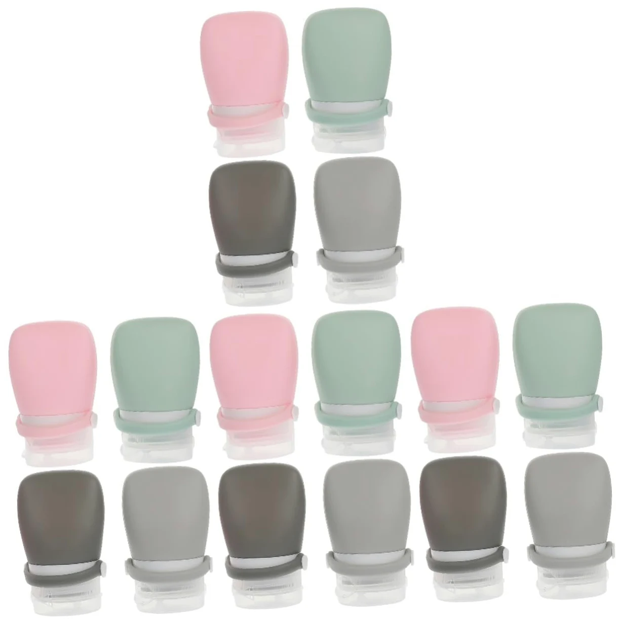 Baluue 16pezzi Bottiglie Viaggio Silicone Per Shampoo e Cosmetici Borsa Stoccaggio Contenitori Ricaricabili Per Toiletries Per Viaggi e Business