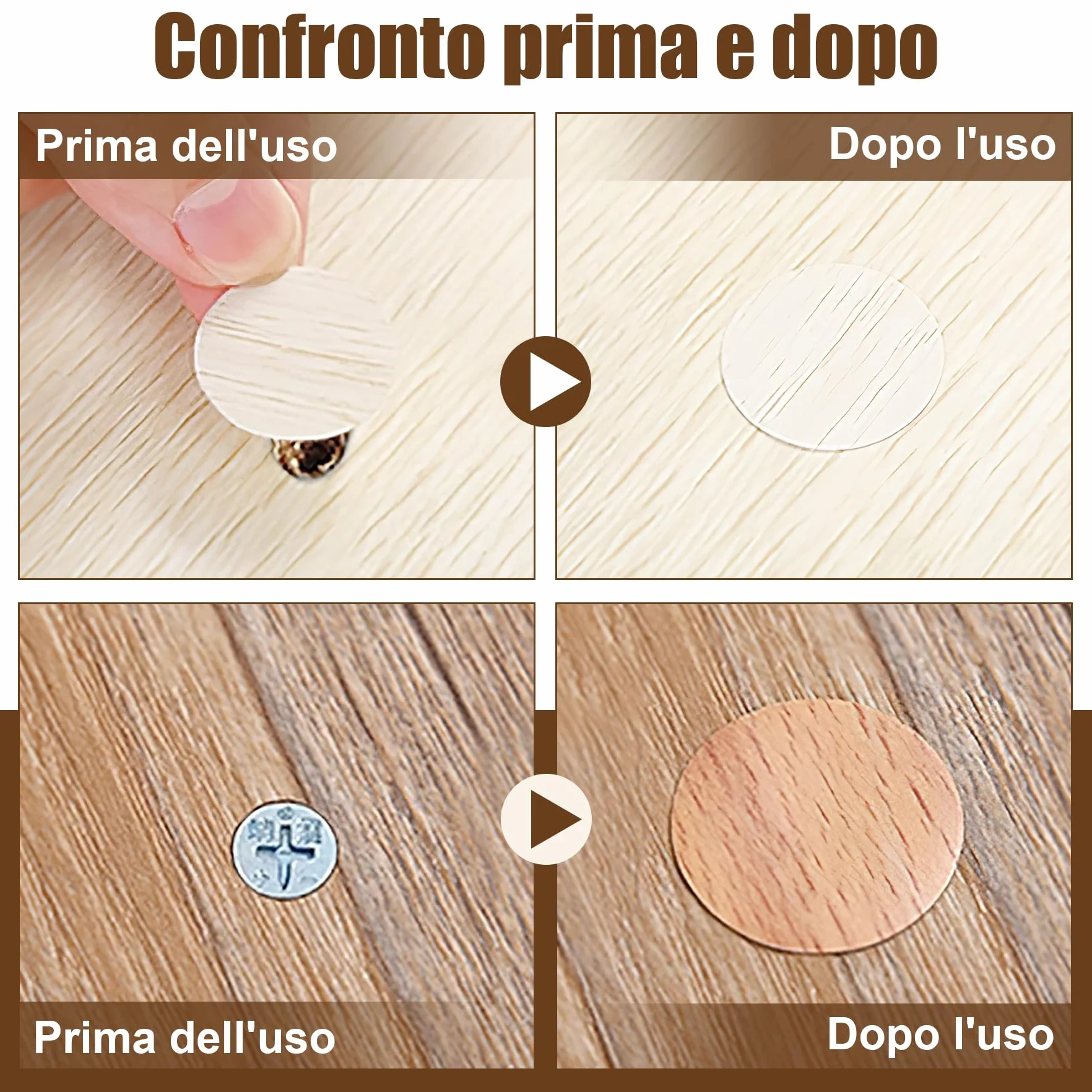 Copriviti Adesivi 648 Pezzi 12 Colori 21mm Tappi Copriforo per Fori Viti Mobili