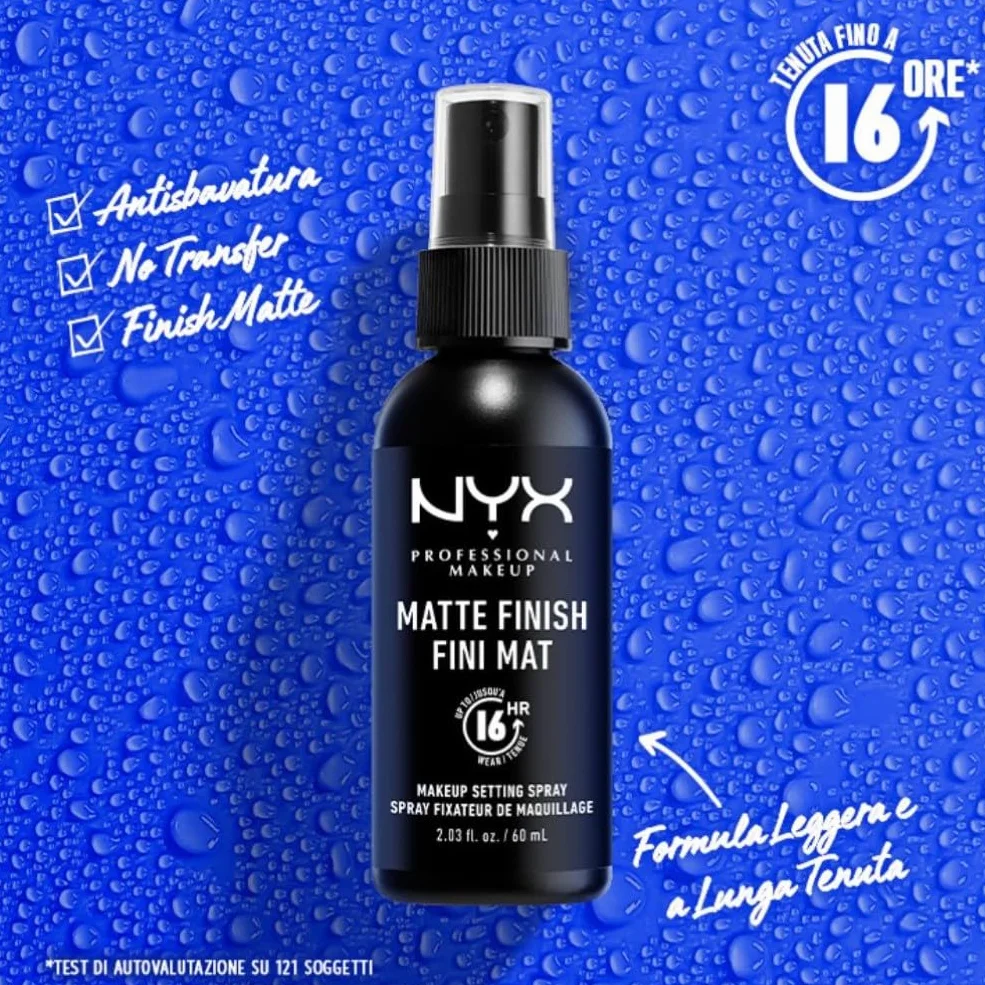 NYX Professional Makeup Setting Spray, Formula fissante leggera a lunga tenuta, Finish matte, Confezione da 2, 60 ml